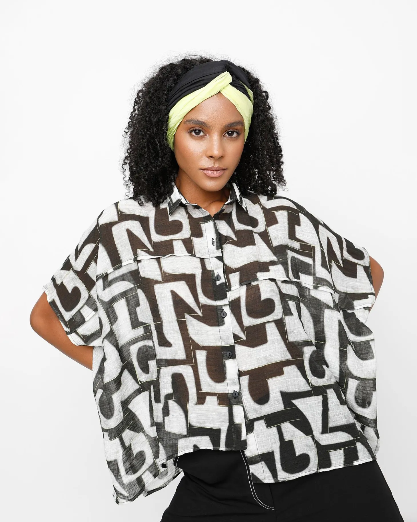 Women Alembika Ozai N Ku Typography Top, Puzzle