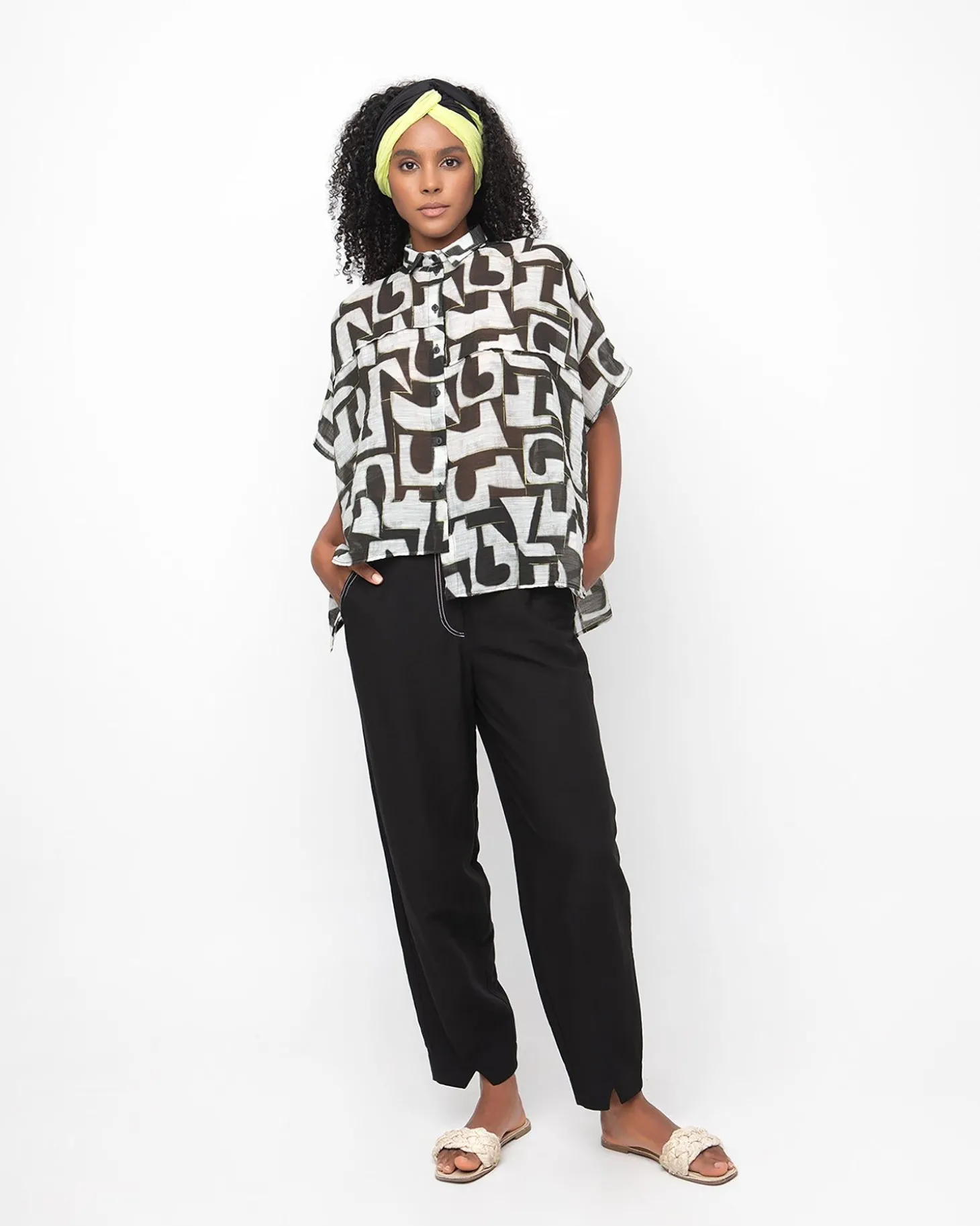 Women Alembika Ozai N Ku Typography Top, Puzzle