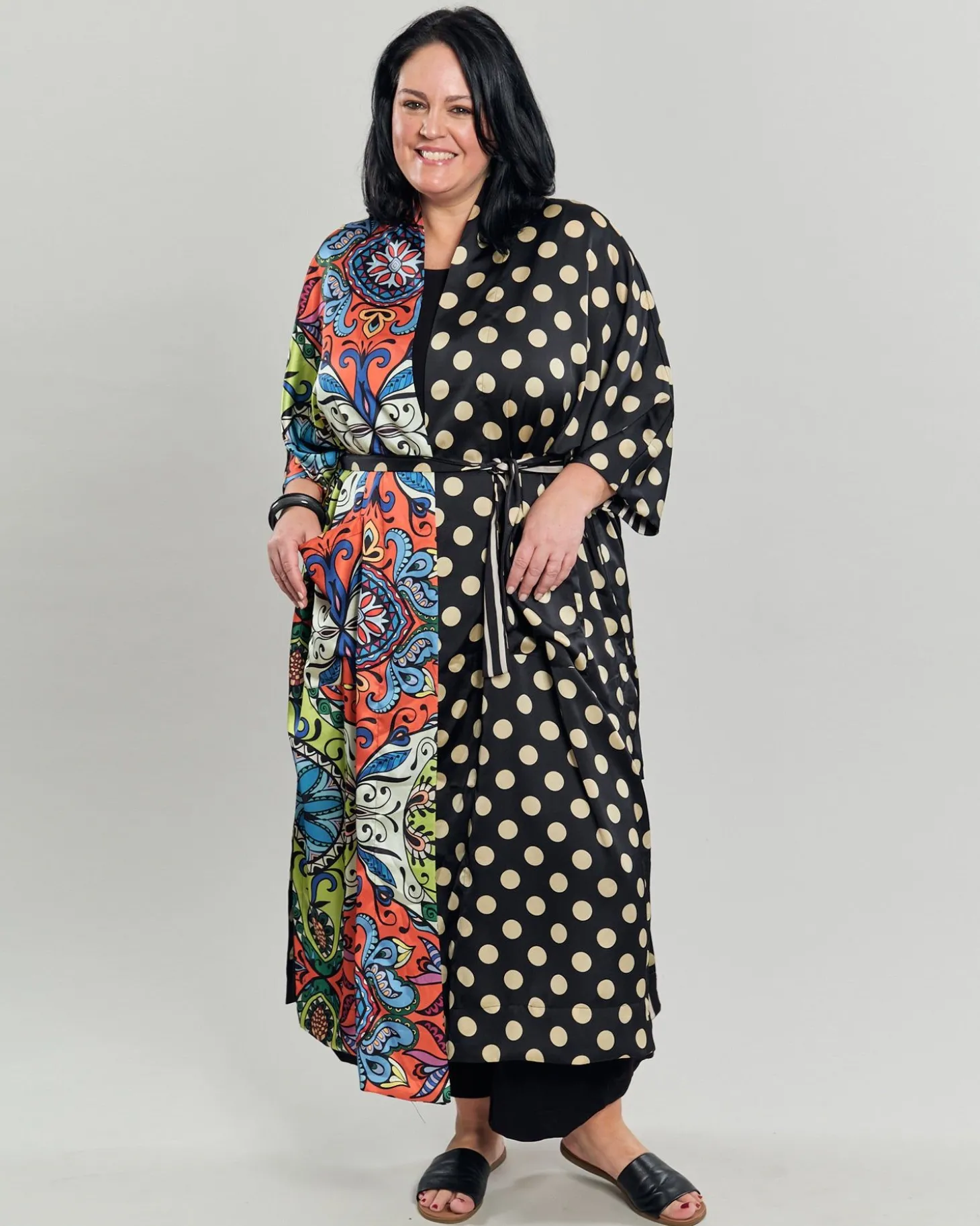 Women Alembika Paisley Dot Long Kimono Jacket, Multip