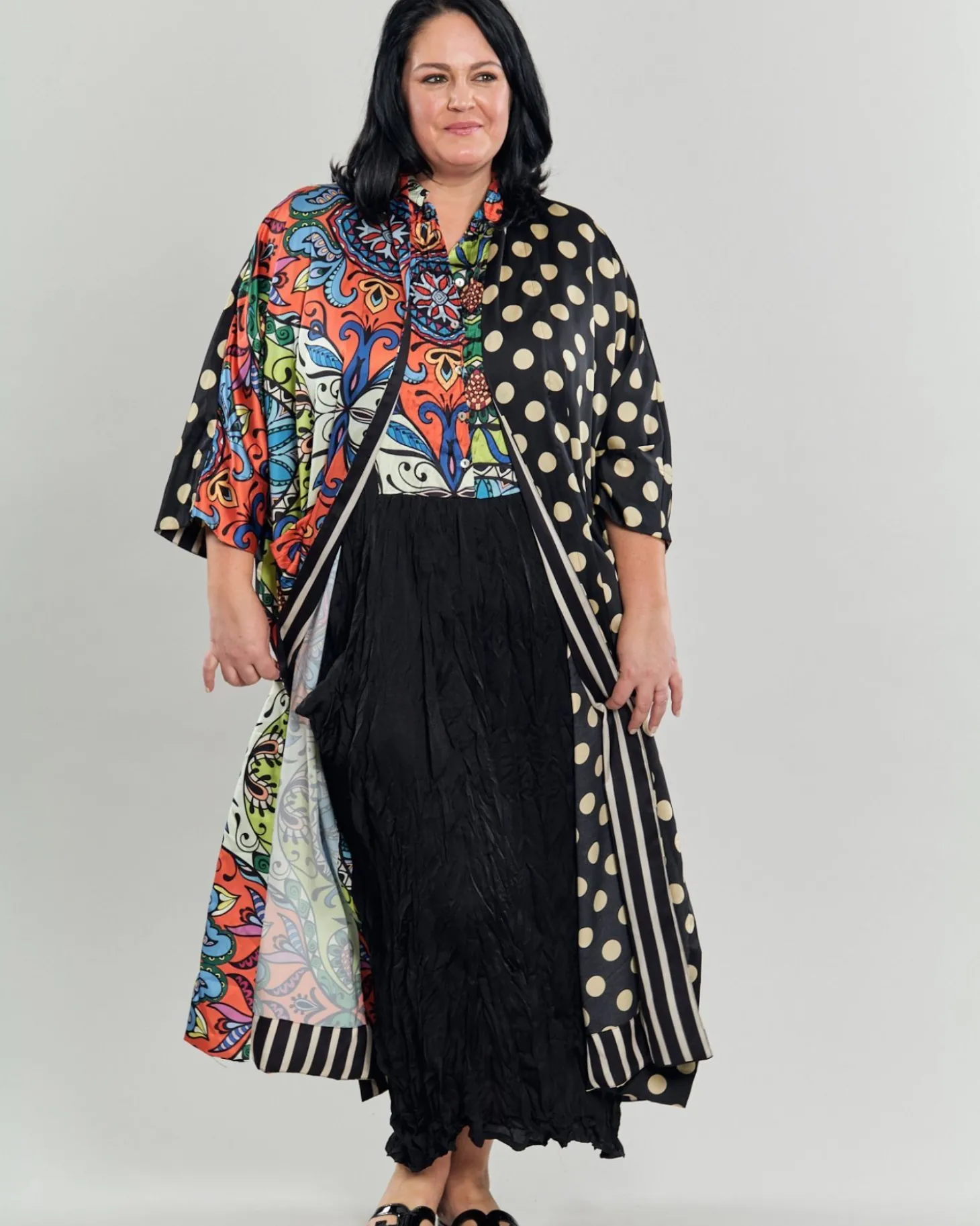 Women Alembika Paisley Dot Long Kimono Jacket, Multip