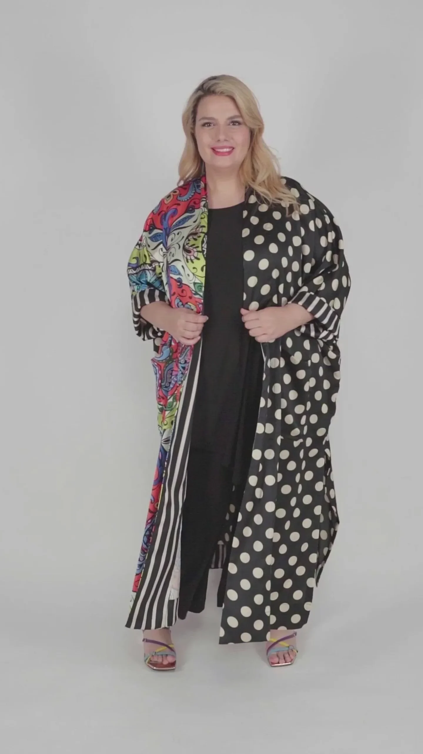 Women Alembika Paisley Dot Long Kimono Jacket, Multip
