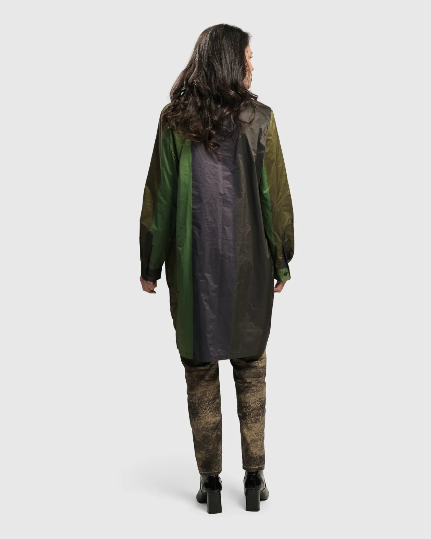 Women Alembika Patio Stones Button Down Tunic Top, Forest