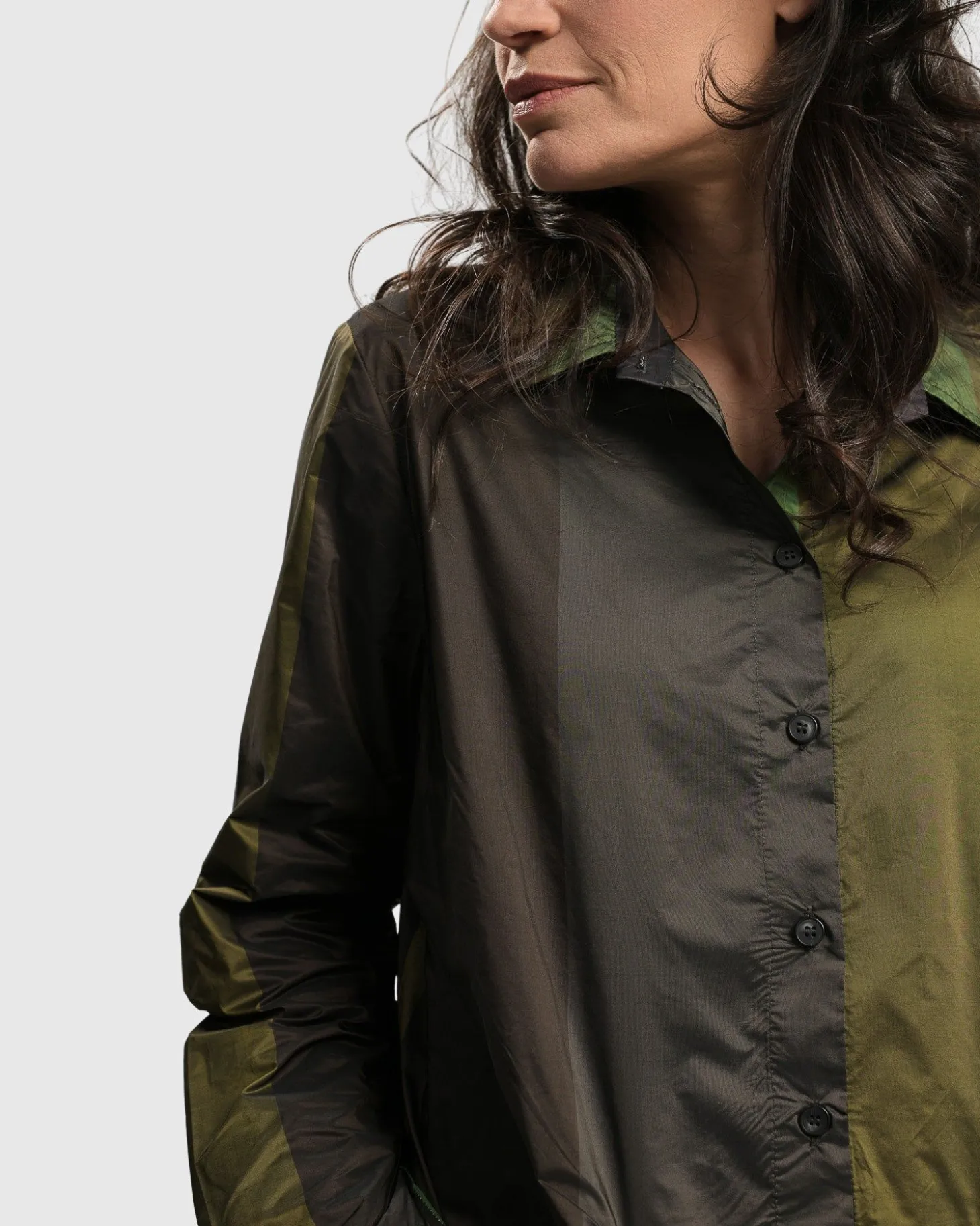 Women Alembika Patio Stones Button Down Tunic Top, Forest