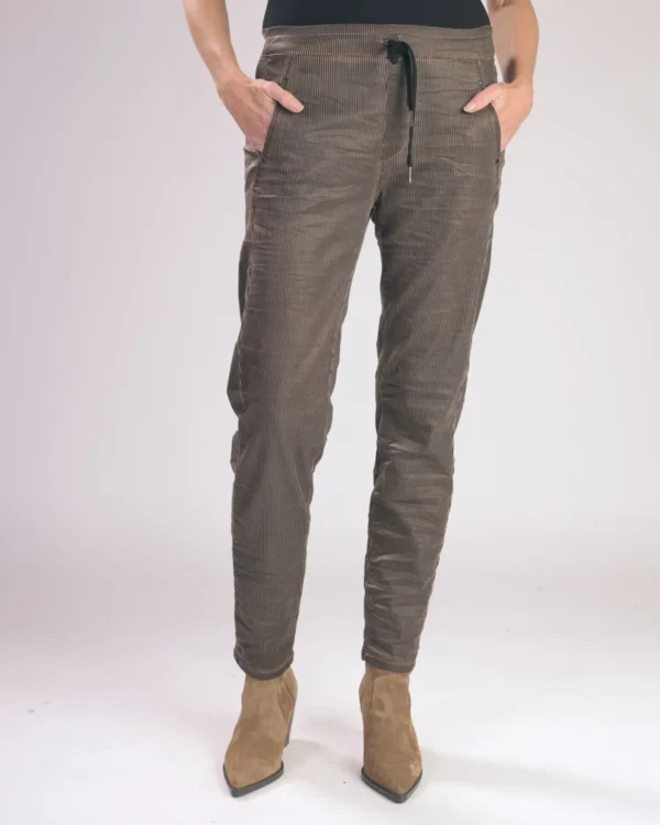 Women Alembika Pinstripe Iconic Stretch Jeans, Brown