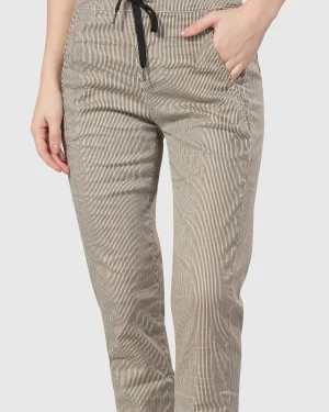 Women Alembika Pinstripe Iconic Stretch Jeans, Khaki