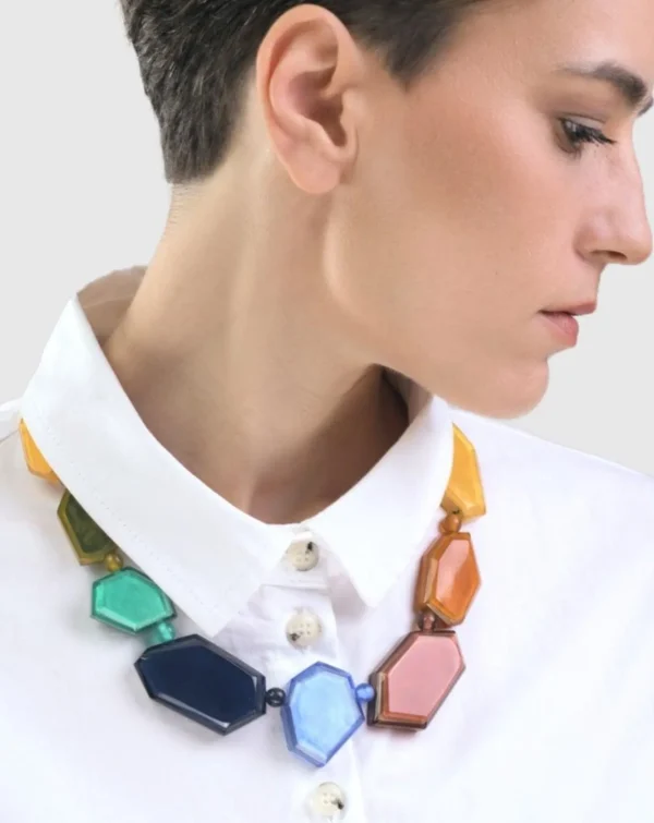Women Alembika Rainbow Faceted Bead Necklace, Multi