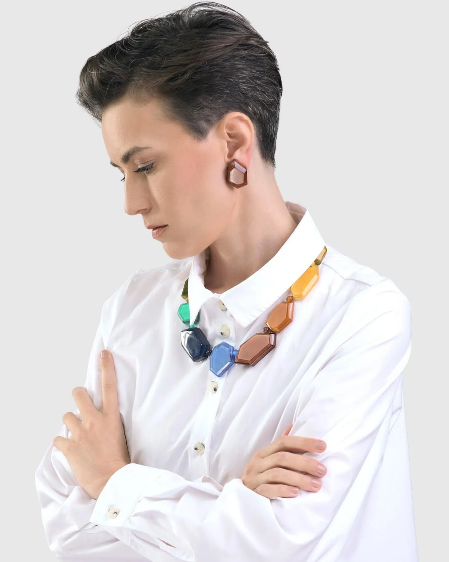 Women Alembika Rainbow Faceted Bead Necklace, Multi