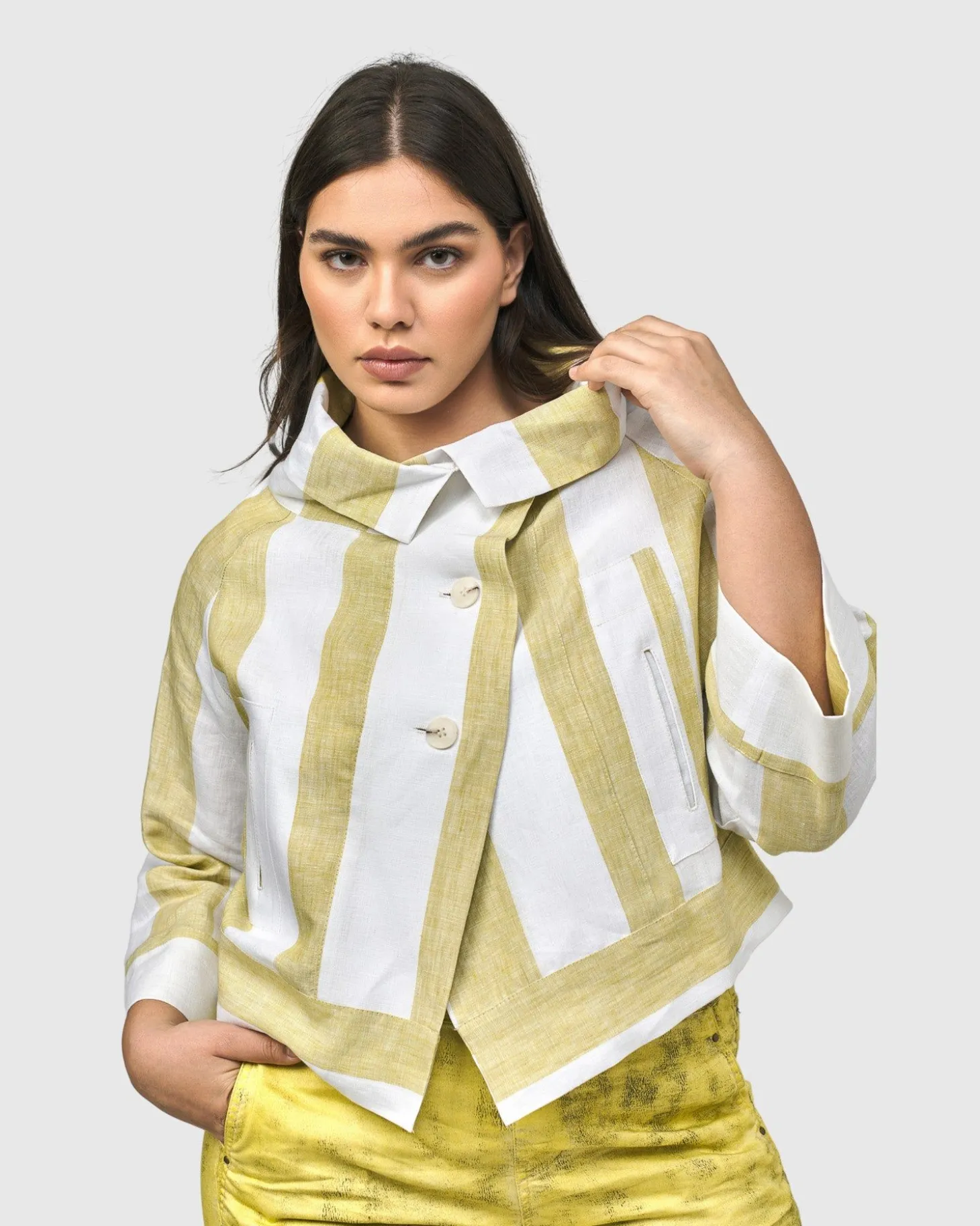 Women Alembika Riposo A-Line Jacket, Citron