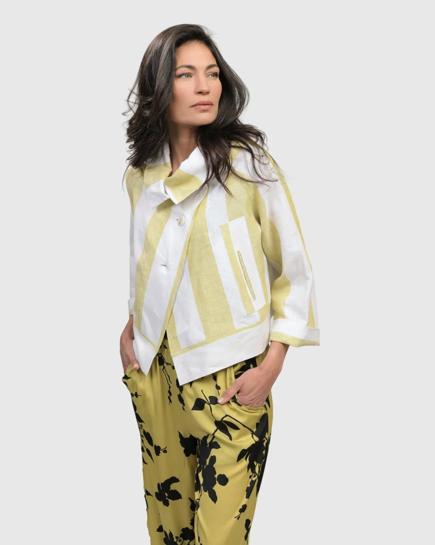 Women Alembika Riposo A-Line Jacket, Citron
