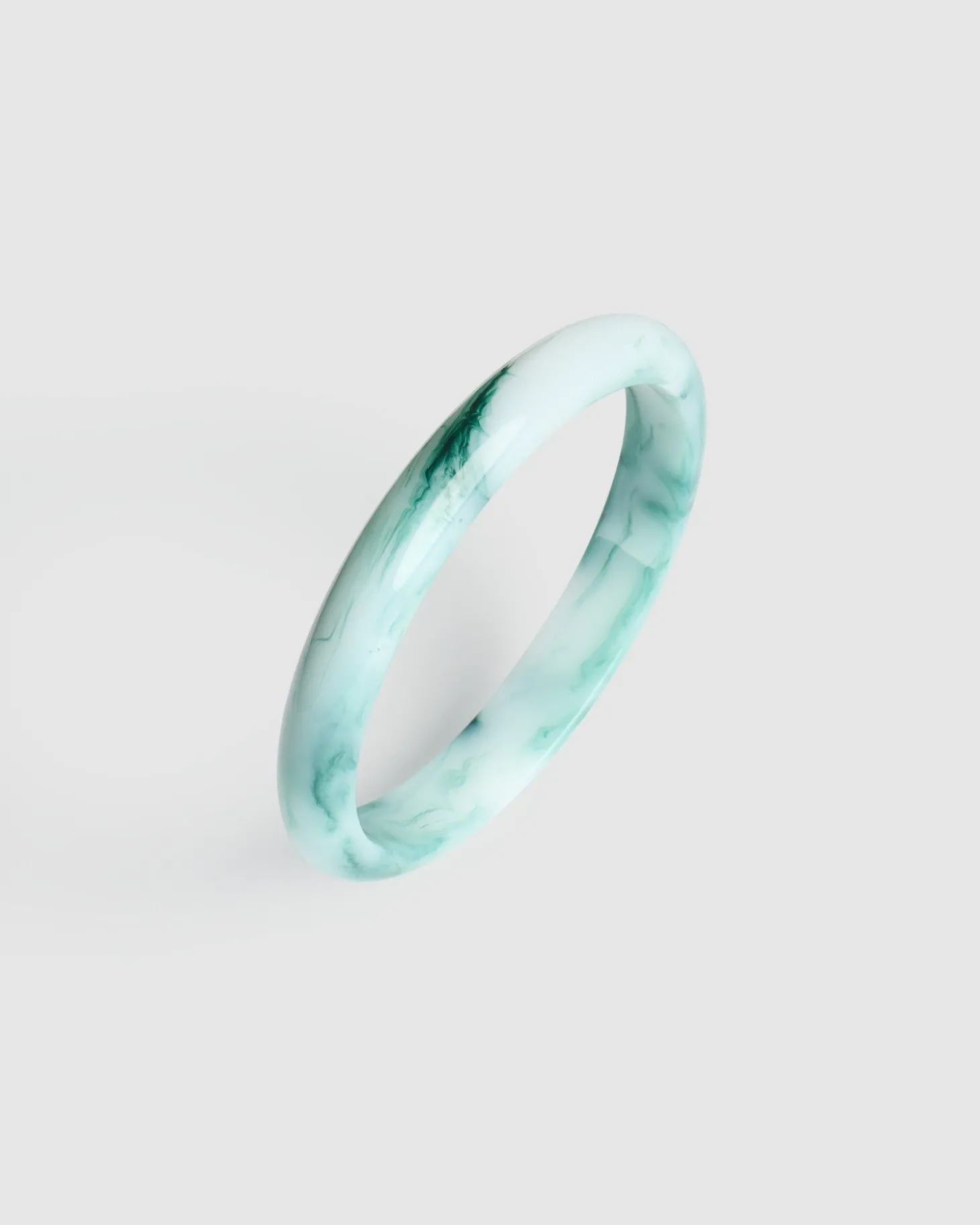 Women Alembika Rounded Bangle Bracelet, Jade