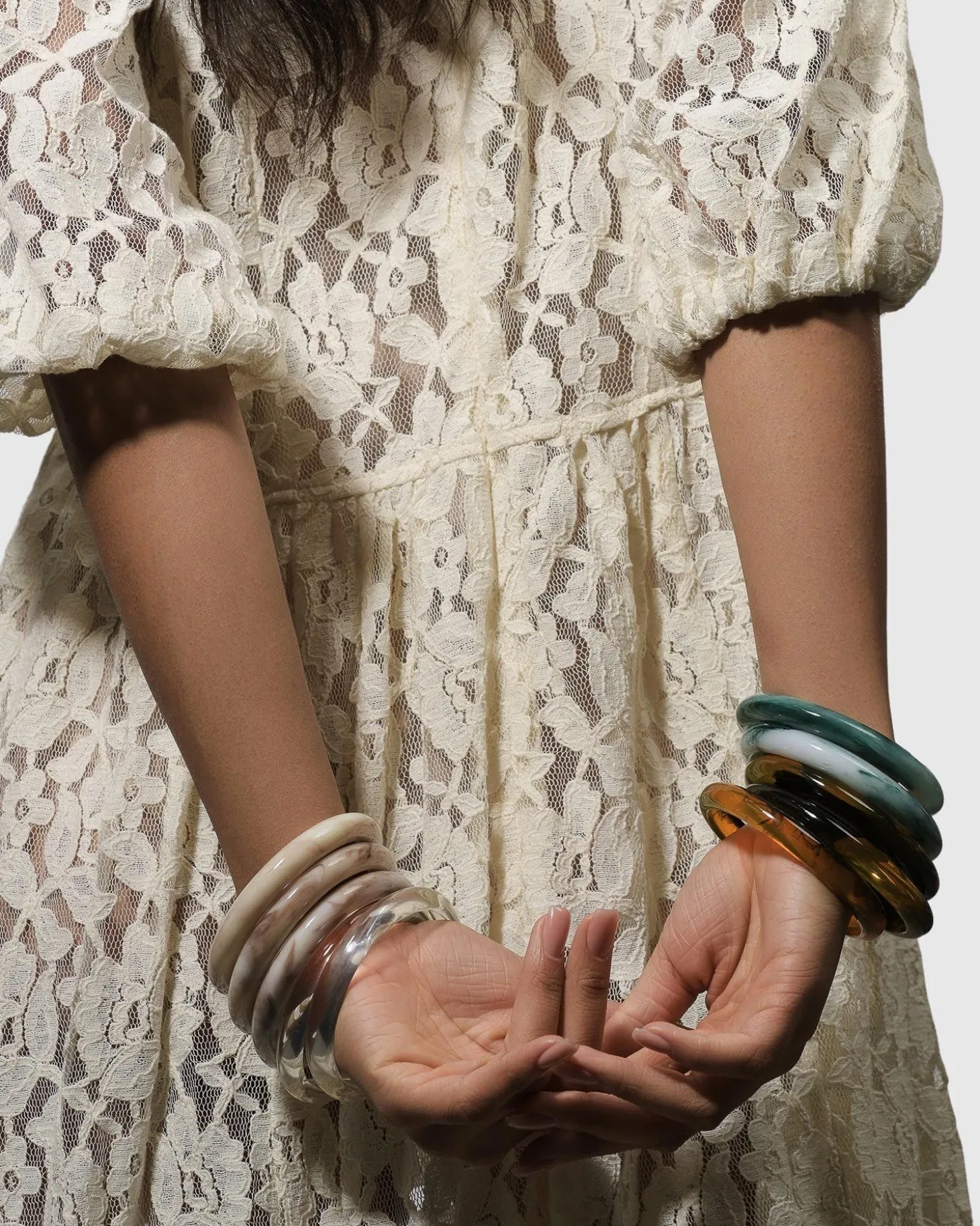 Women Alembika Rounded Bangle Bracelet, Jade