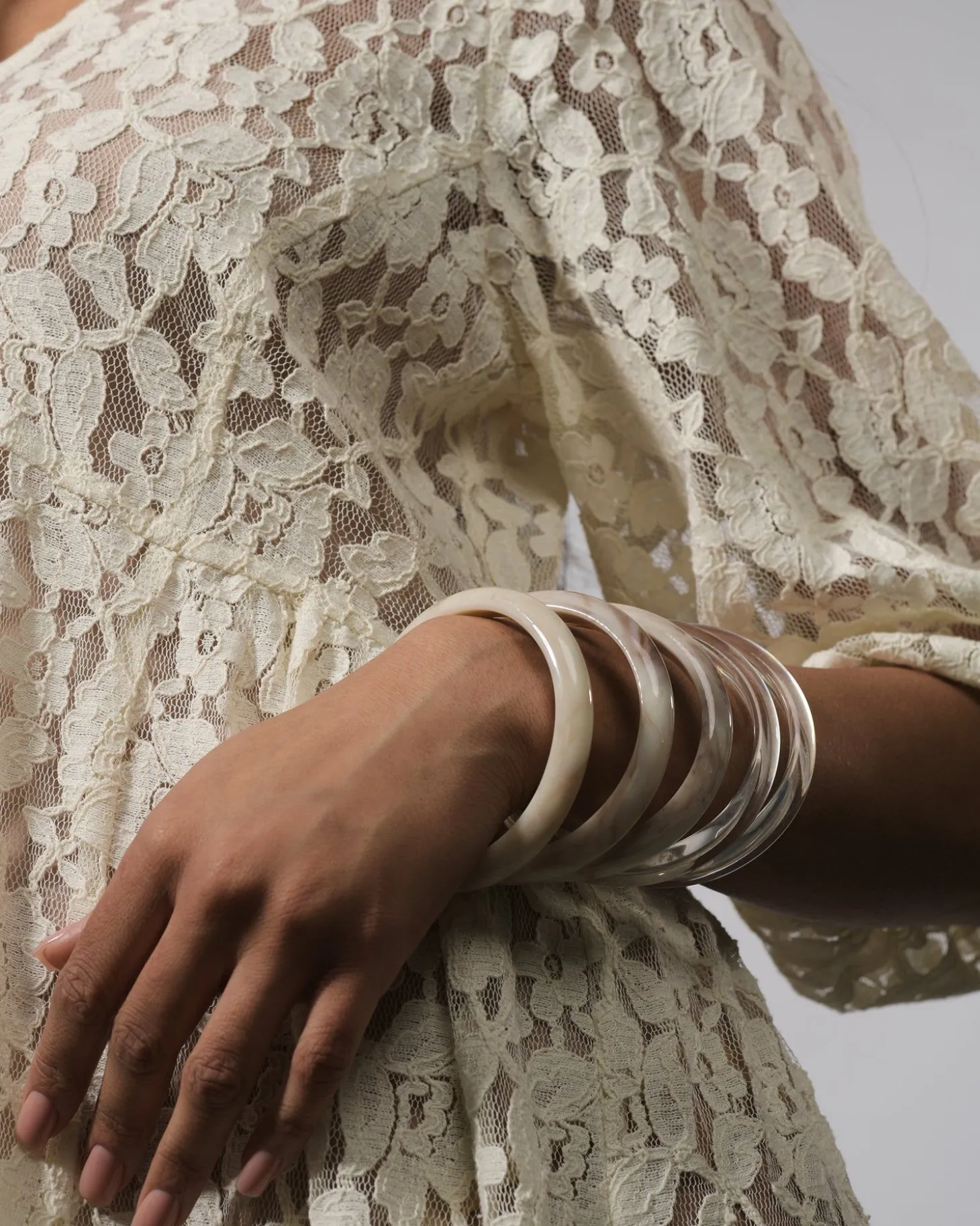 Women Alembika Rounded Bangle Bracelet, Oat