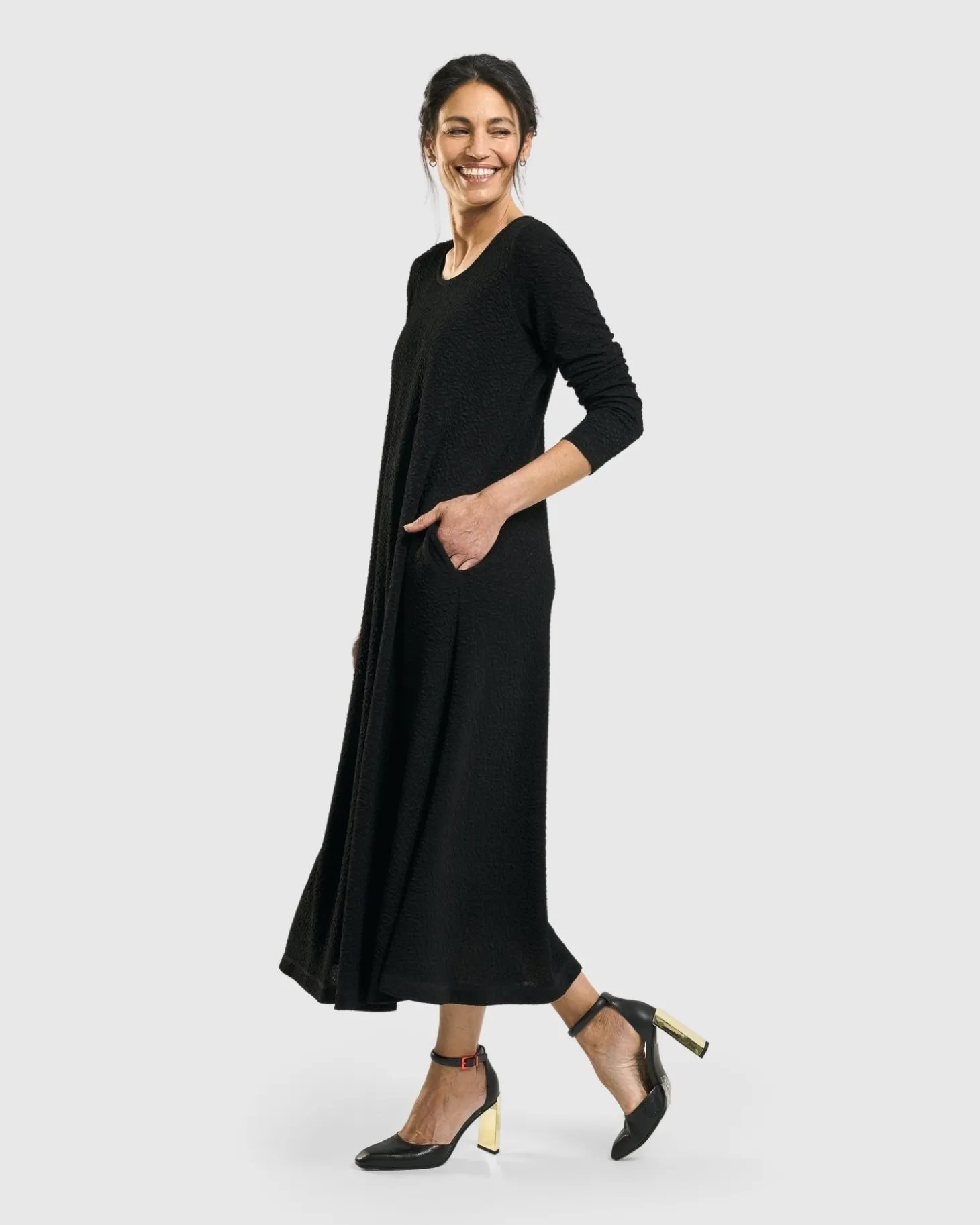 Women Alembika Sabrina A-Line Dress, Black