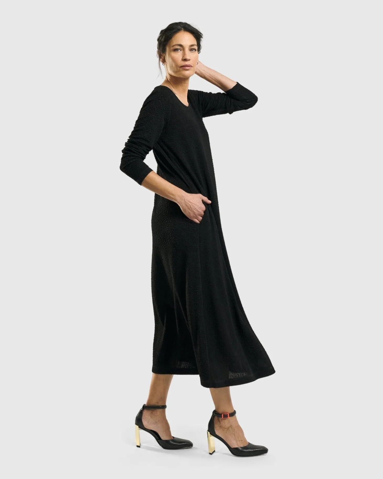 Women Alembika Sabrina A-Line Dress, Black