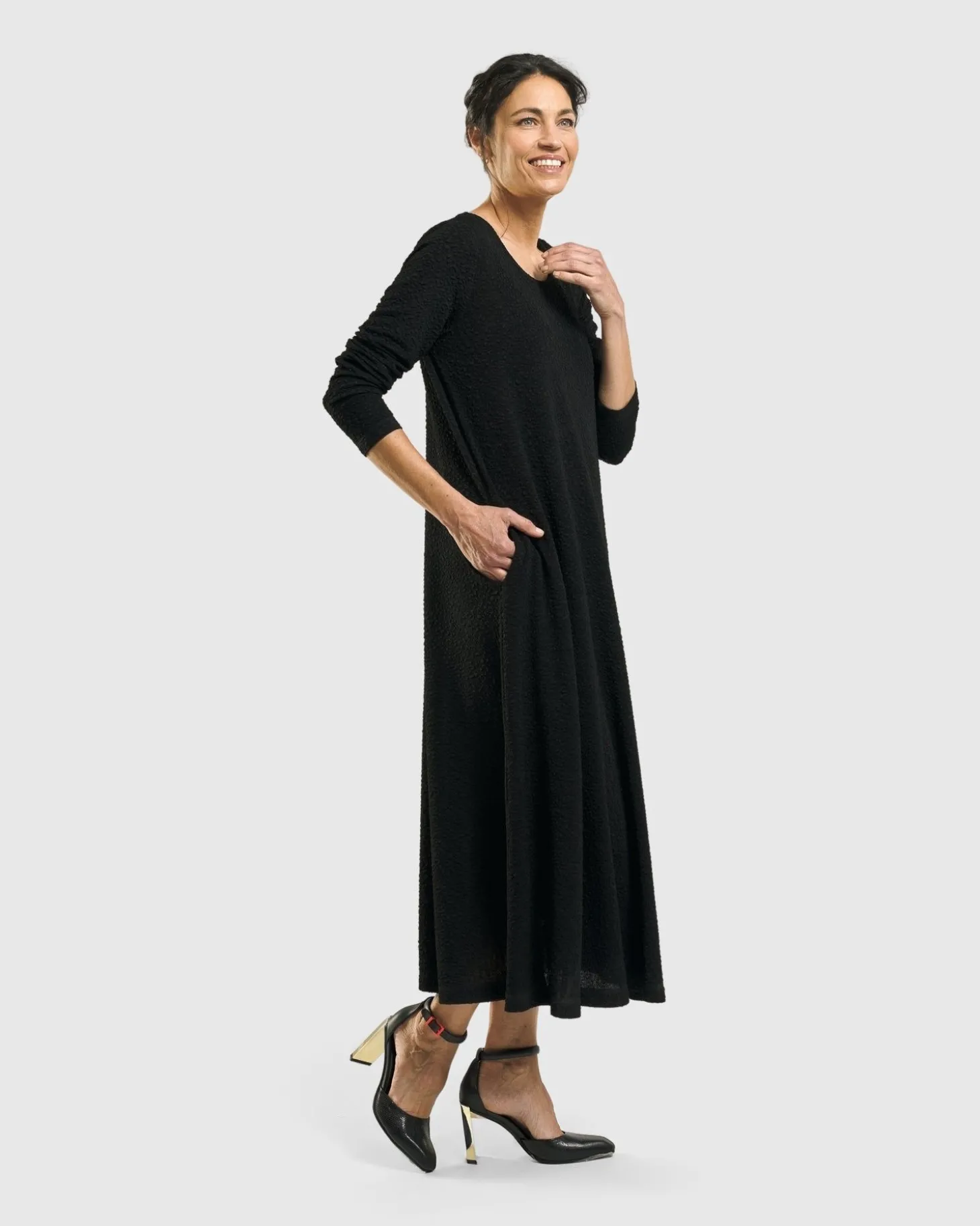 Women Alembika Sabrina A-Line Dress, Black