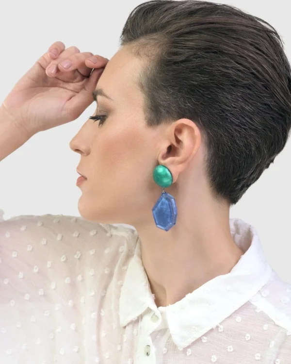 Women Alembika Sea & Sky Drop Earrings, Green/Blue