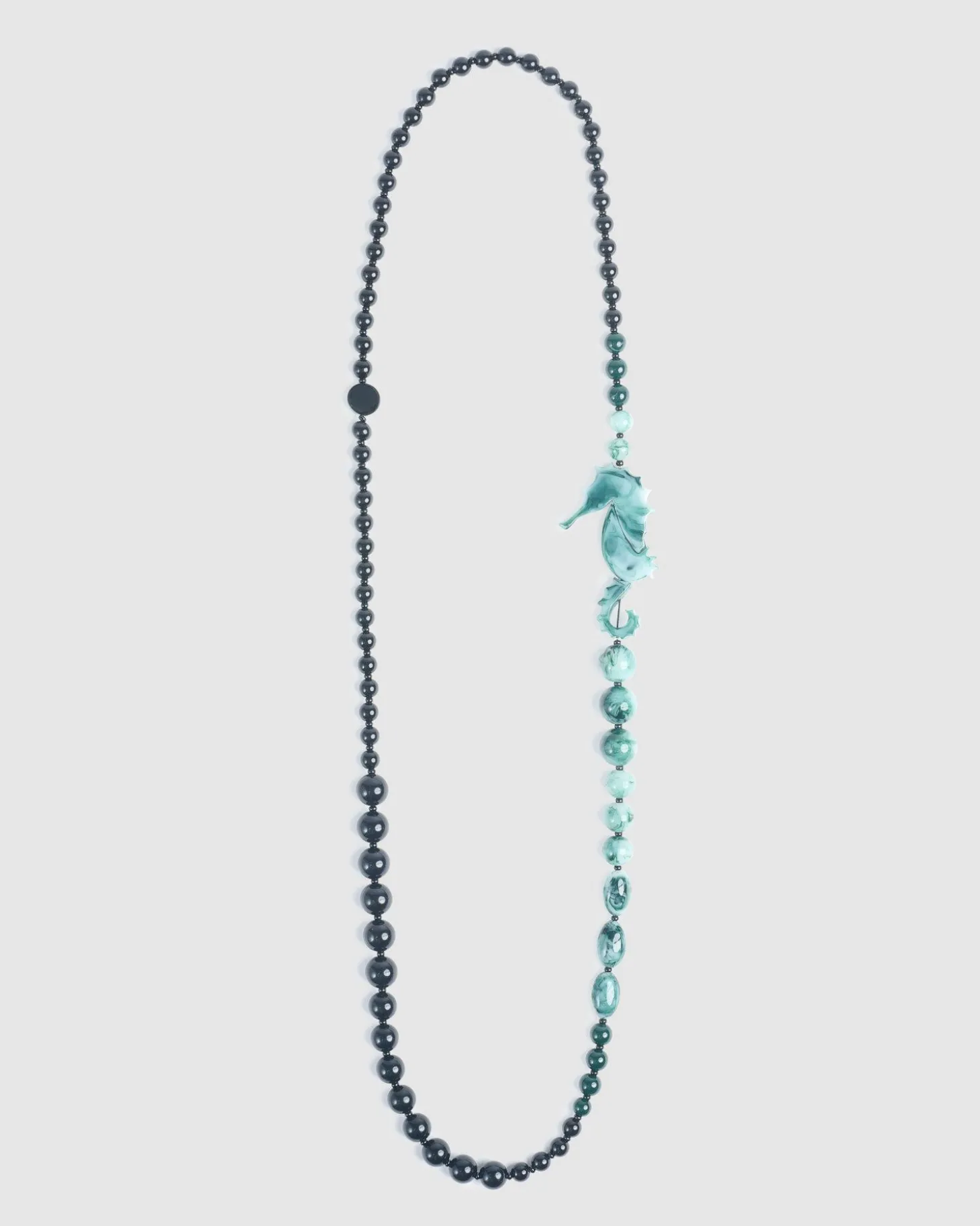 Women Alembika Seahorse Bead Necklace, Sea Green