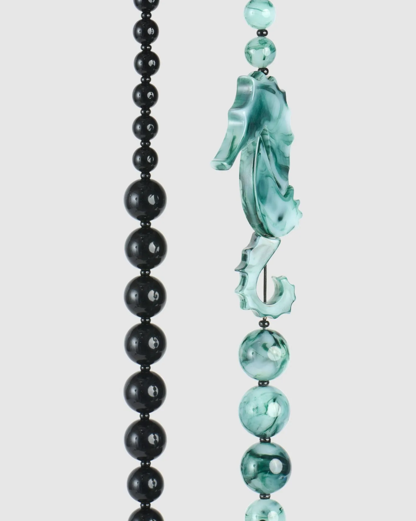 Women Alembika Seahorse Bead Necklace, Sea Green