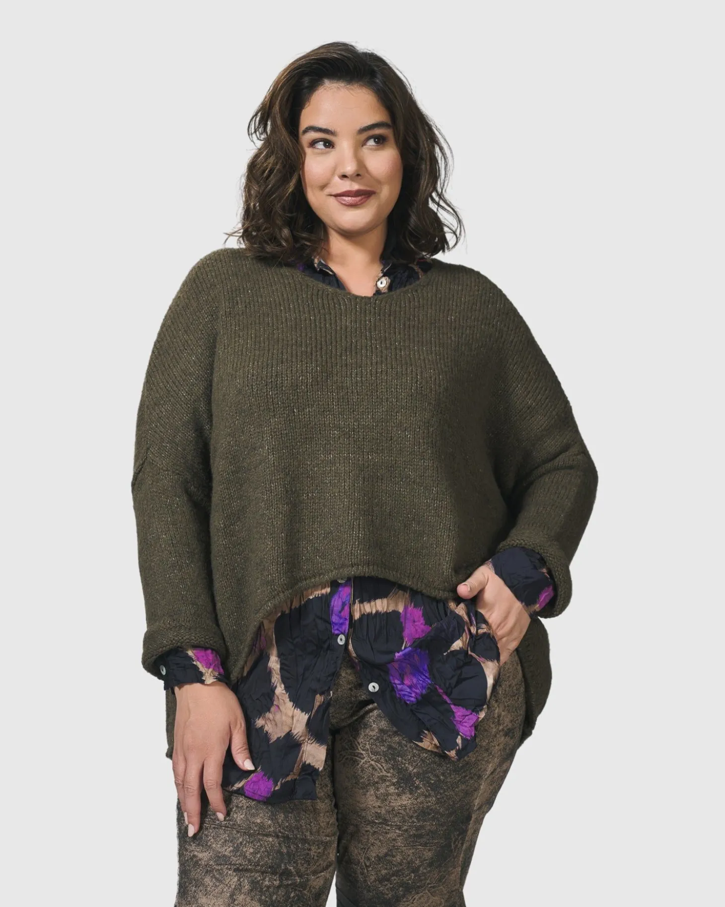 Women Alembika Siesta Oversized Sweater, Taupe