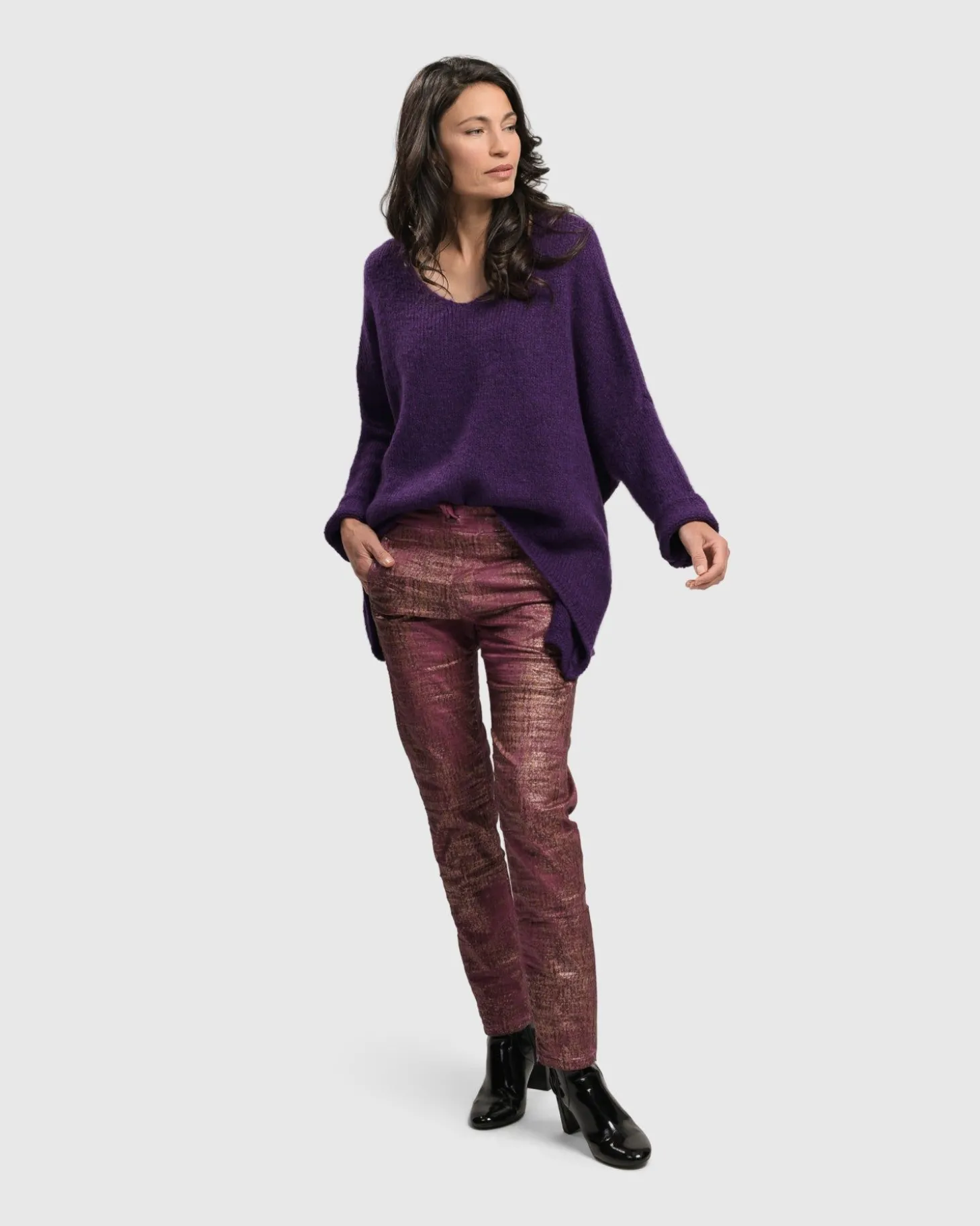 Women Alembika Siesta Oversized Sweater, Purple