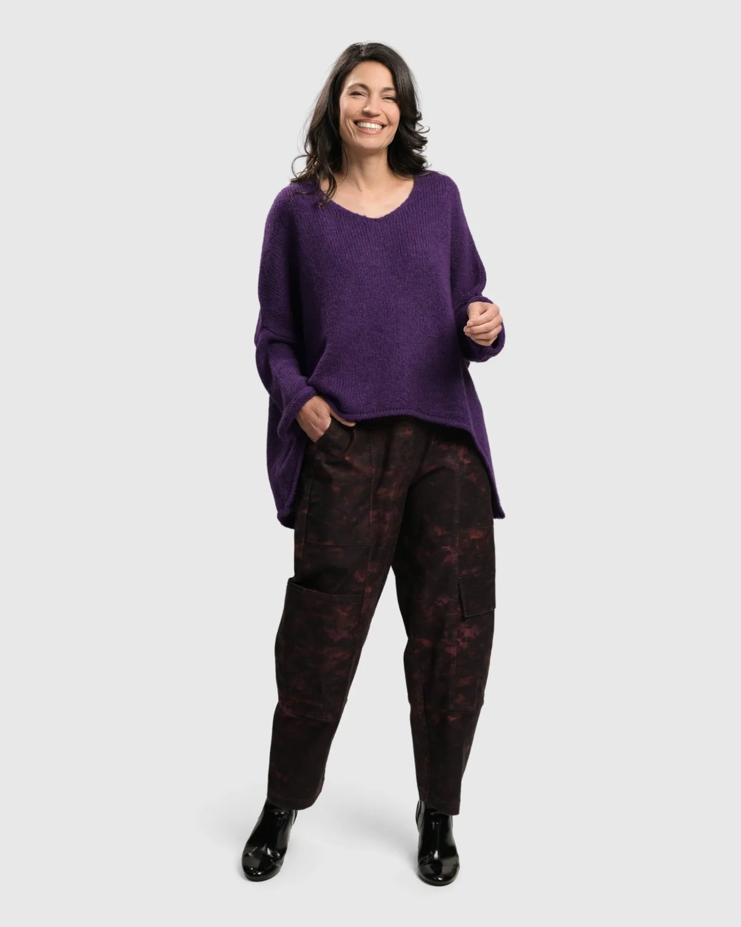 Women Alembika Siesta Oversized Sweater, Purple