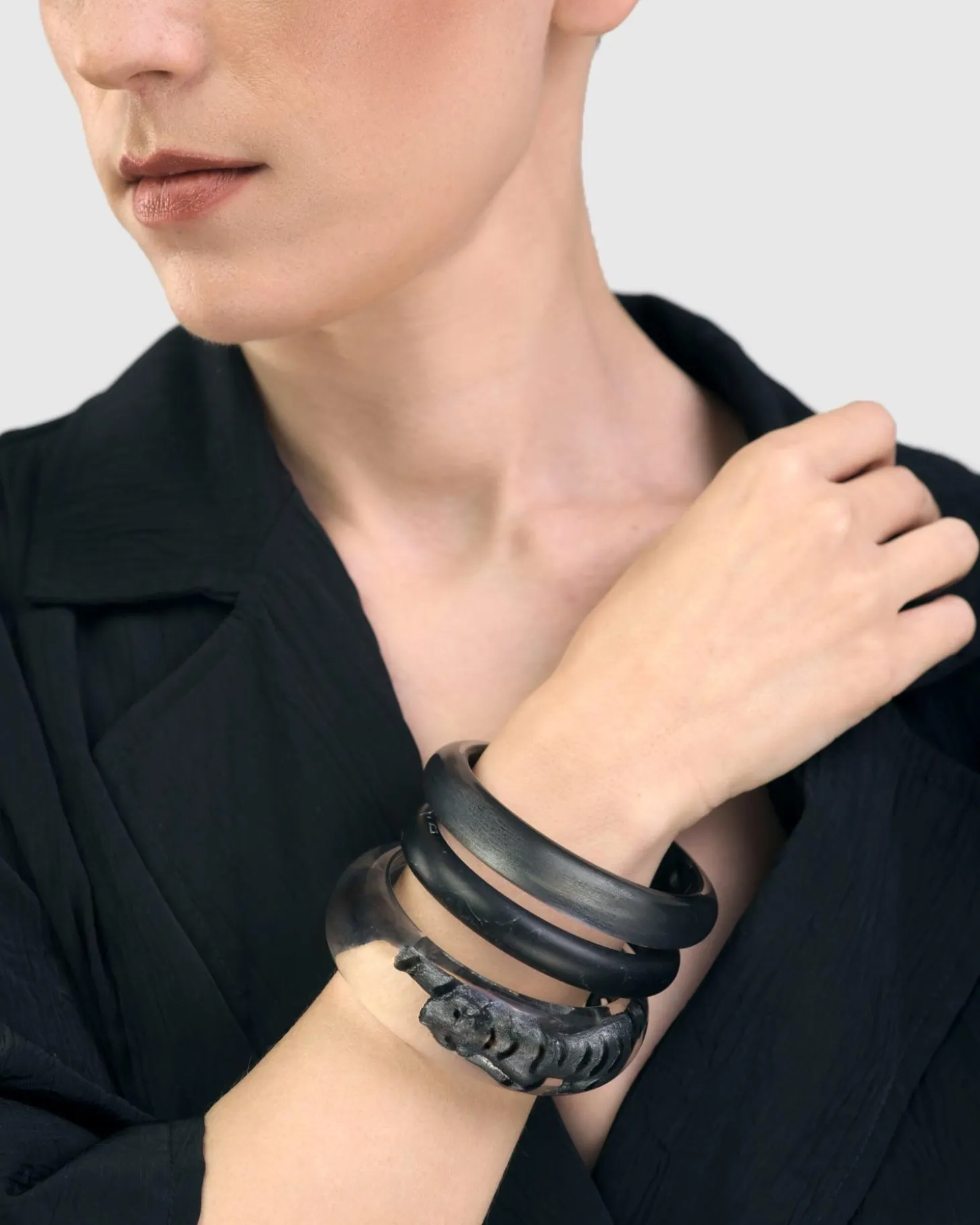 Women Alembika Silver Bangle Bracelet, Metallic