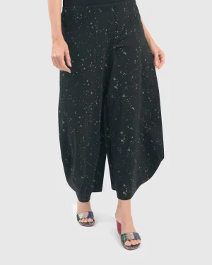 Women Alembika Splatter Punto Pants, Black