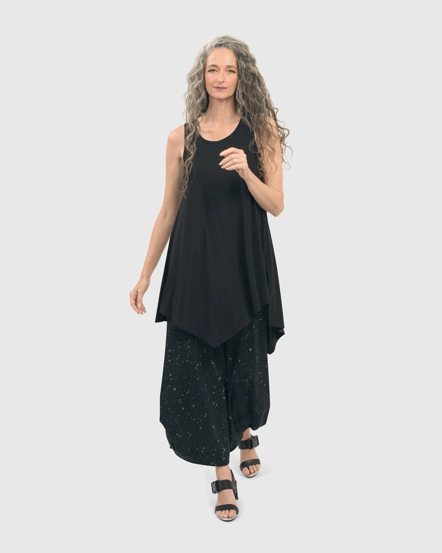 Women Alembika Splatter Punto Pants, Black