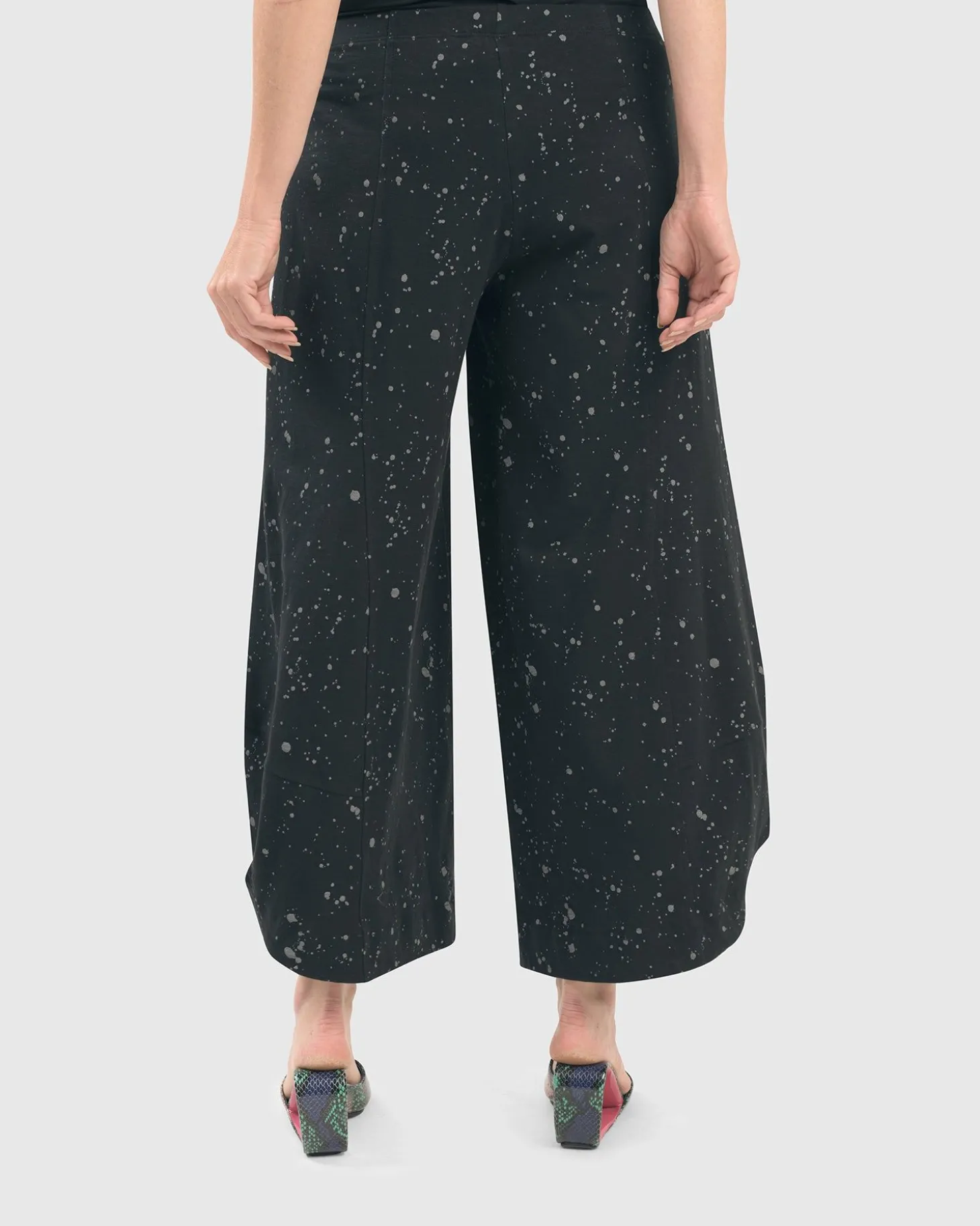Women Alembika Splatter Punto Pants, Black