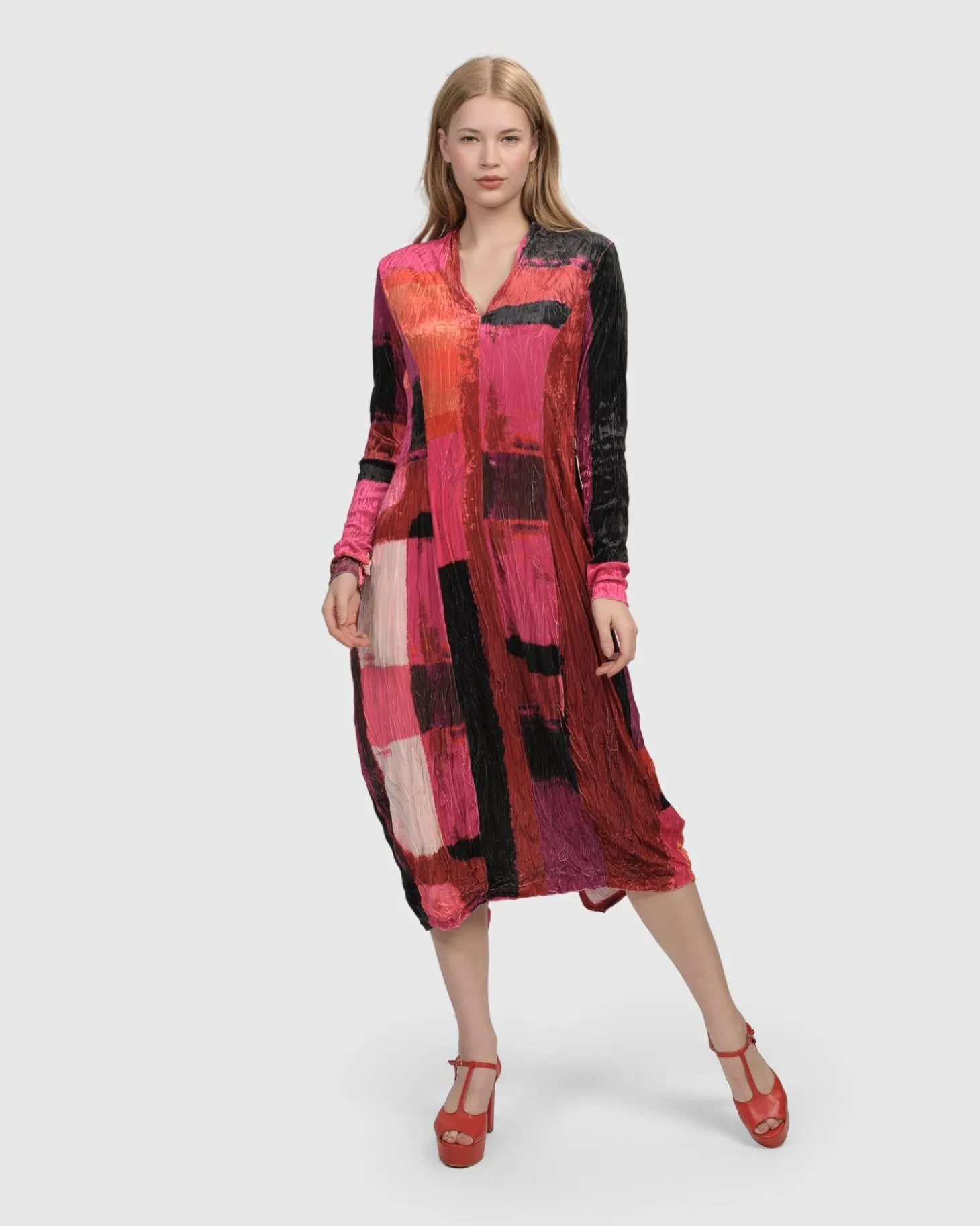 Women Alembika Sunset Strip Cocoon Dress, Magenta