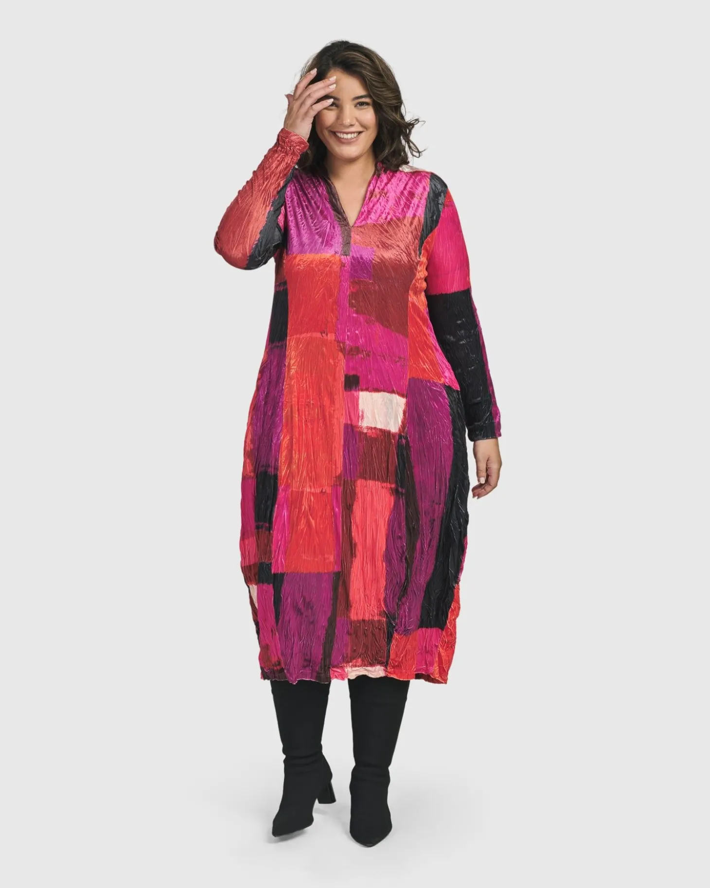 Women Alembika Sunset Strip Cocoon Dress, Magenta