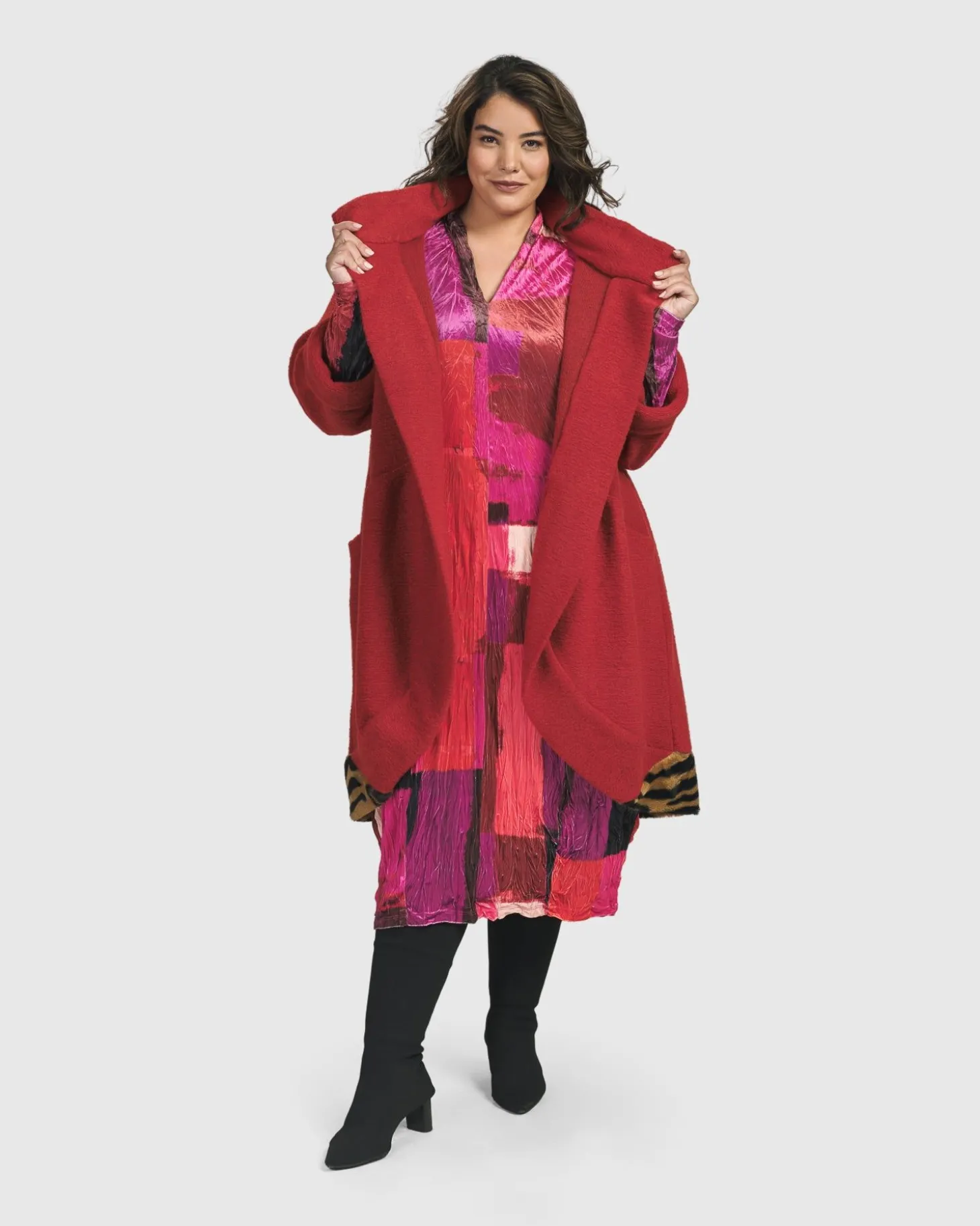 Women Alembika Sunset Strip Cocoon Dress, Magenta
