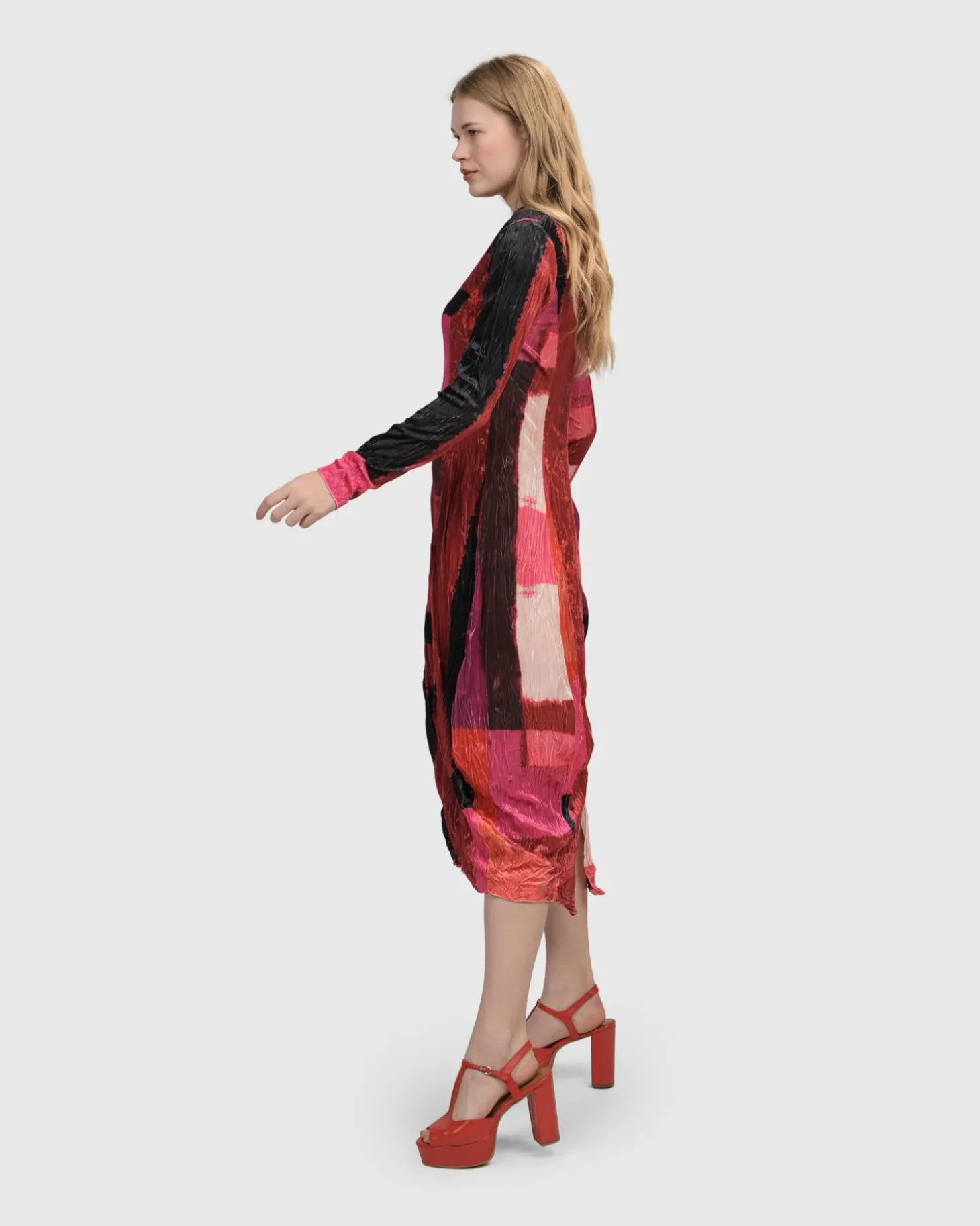 Women Alembika Sunset Strip Cocoon Dress, Magenta