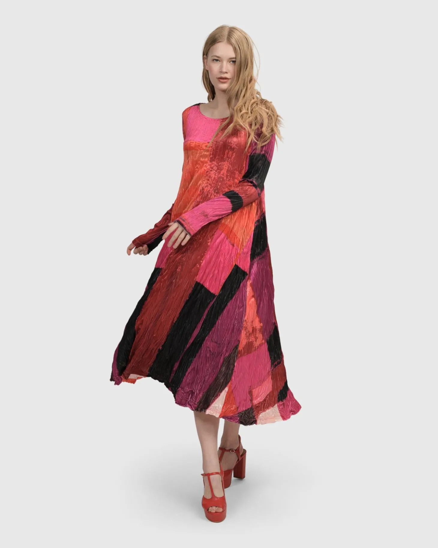 Women Alembika Sunset Strip Maxi Dress, Magenta