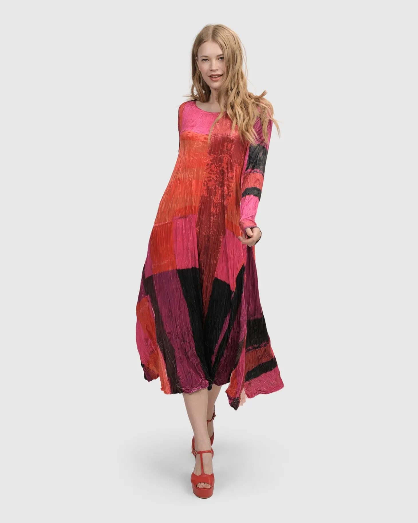 Women Alembika Sunset Strip Maxi Dress, Magenta