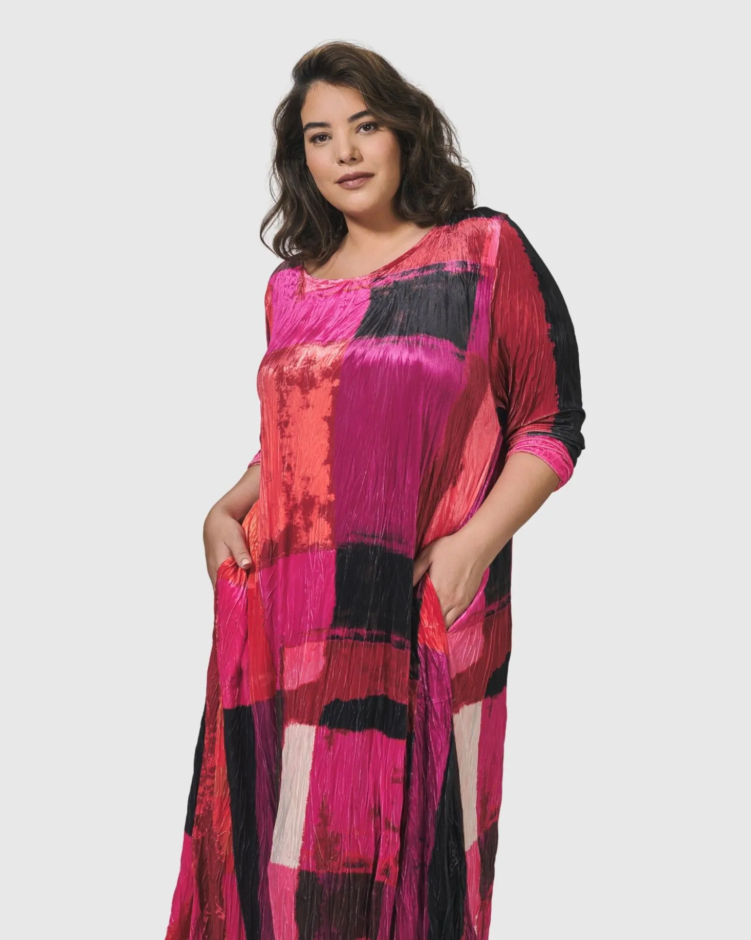 Women Alembika Sunset Strip Maxi Dress, Magenta