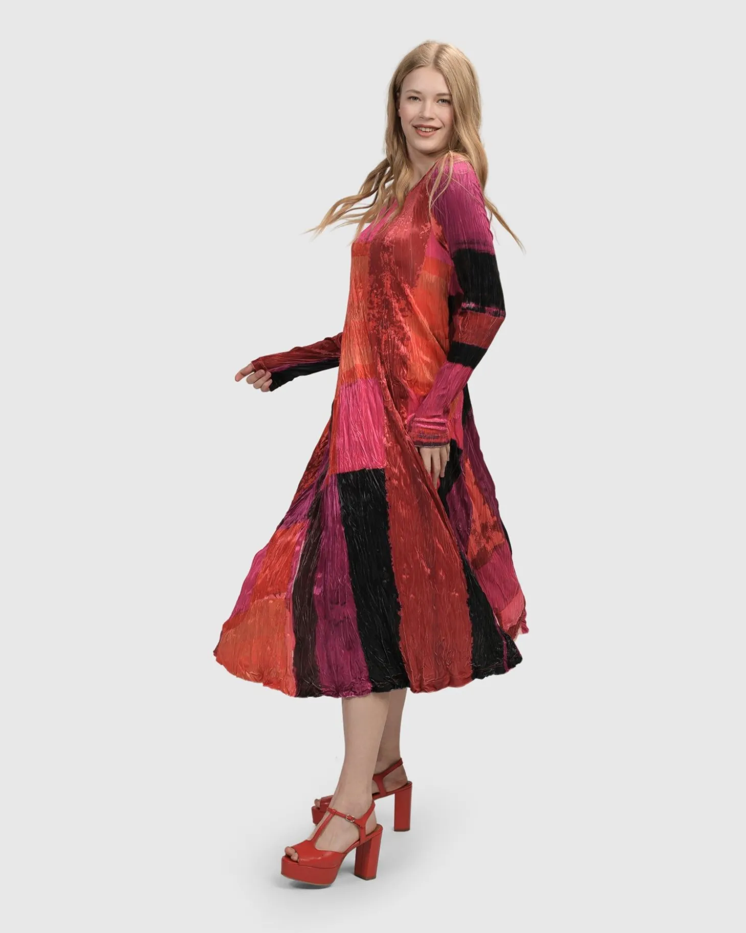 Women Alembika Sunset Strip Maxi Dress, Magenta