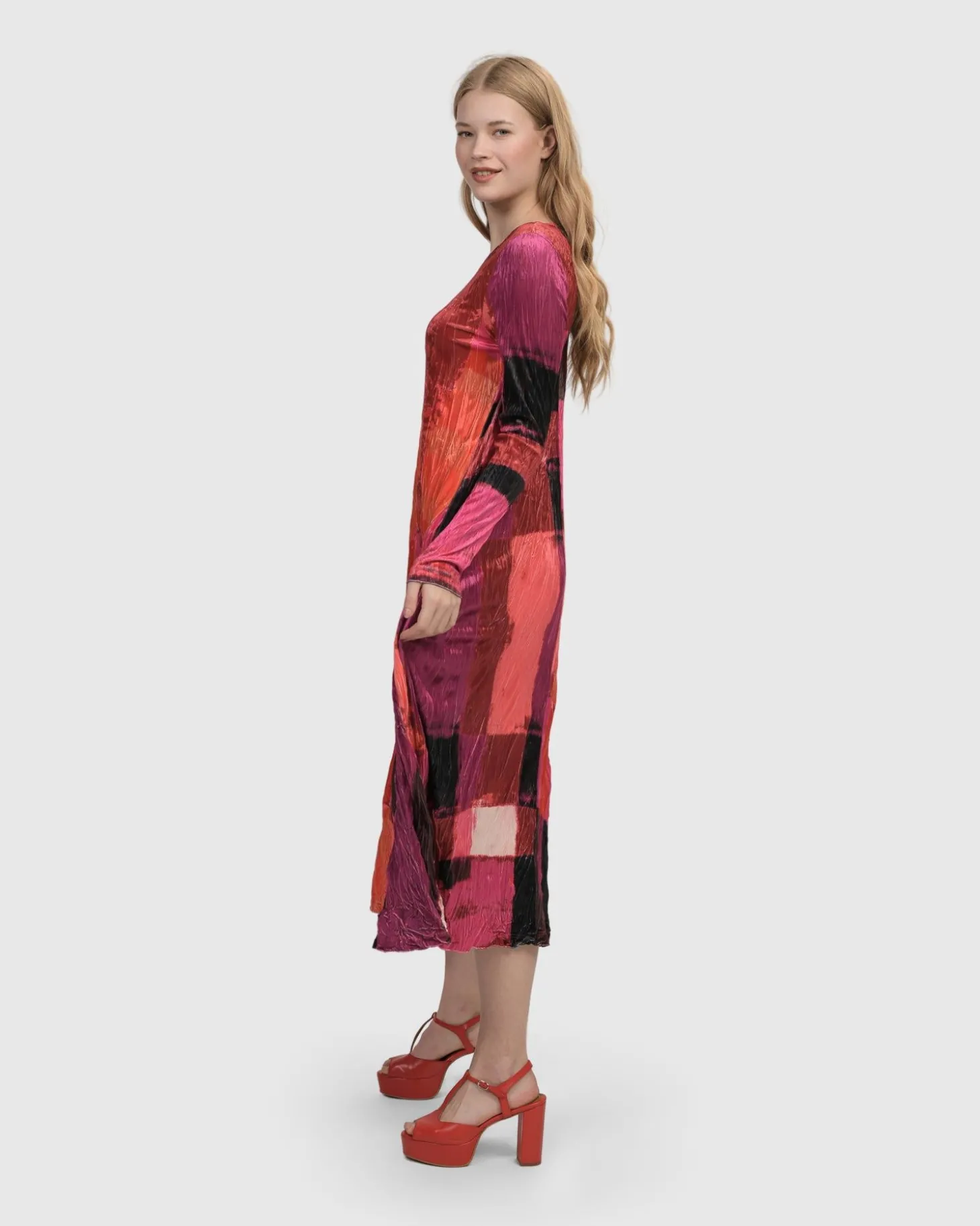 Women Alembika Sunset Strip Maxi Dress, Magenta
