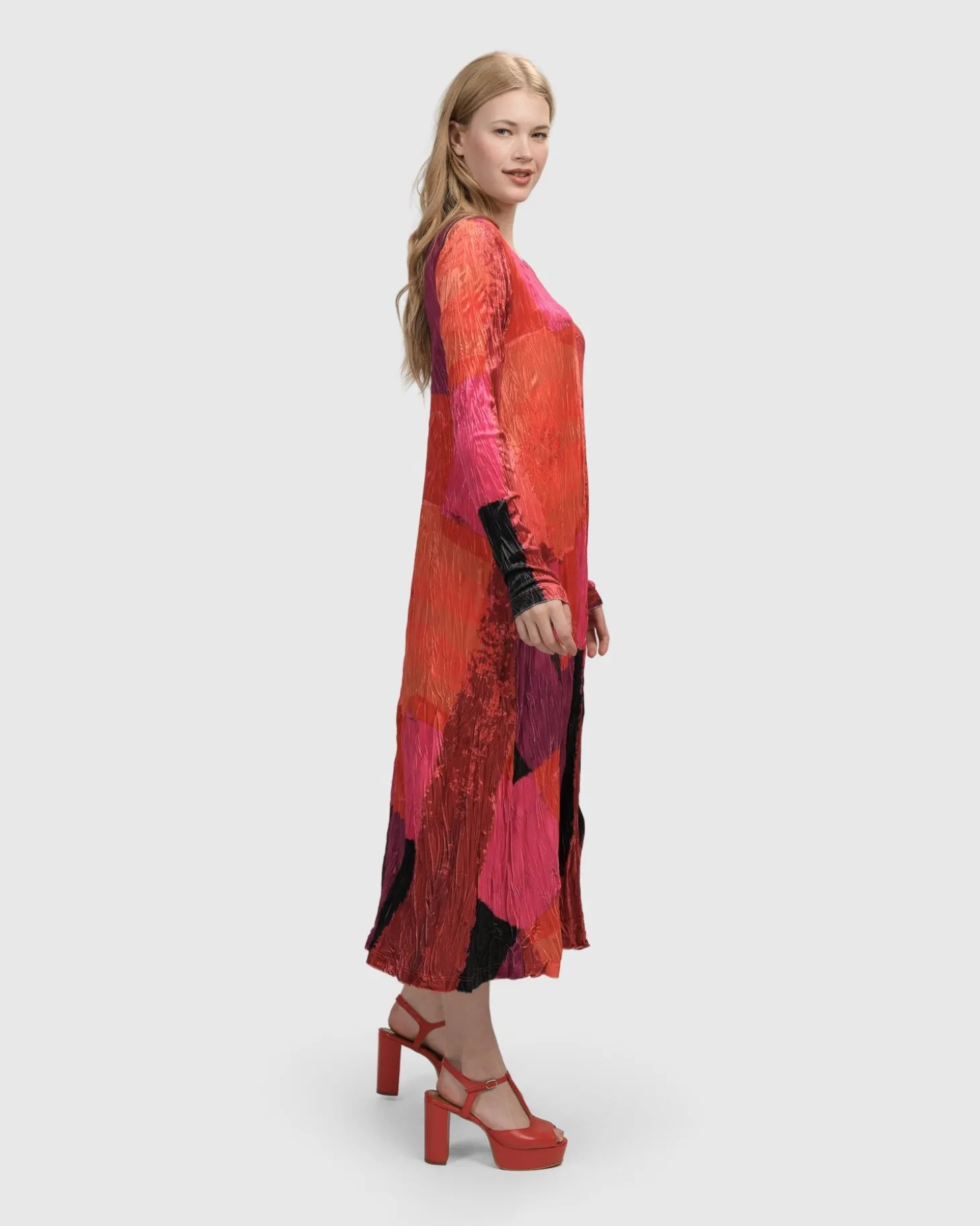 Women Alembika Sunset Strip Maxi Dress, Magenta