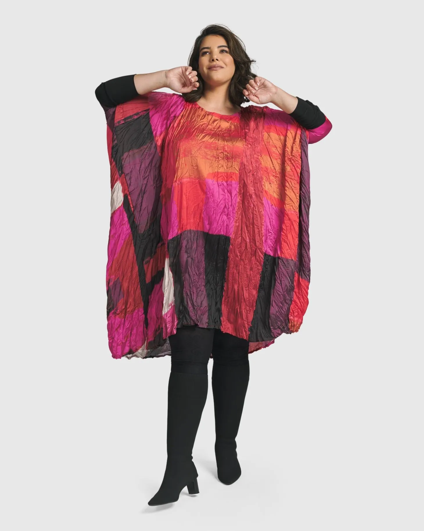 Women Alembika Sunset Strip Muumuu Dress, Magenta