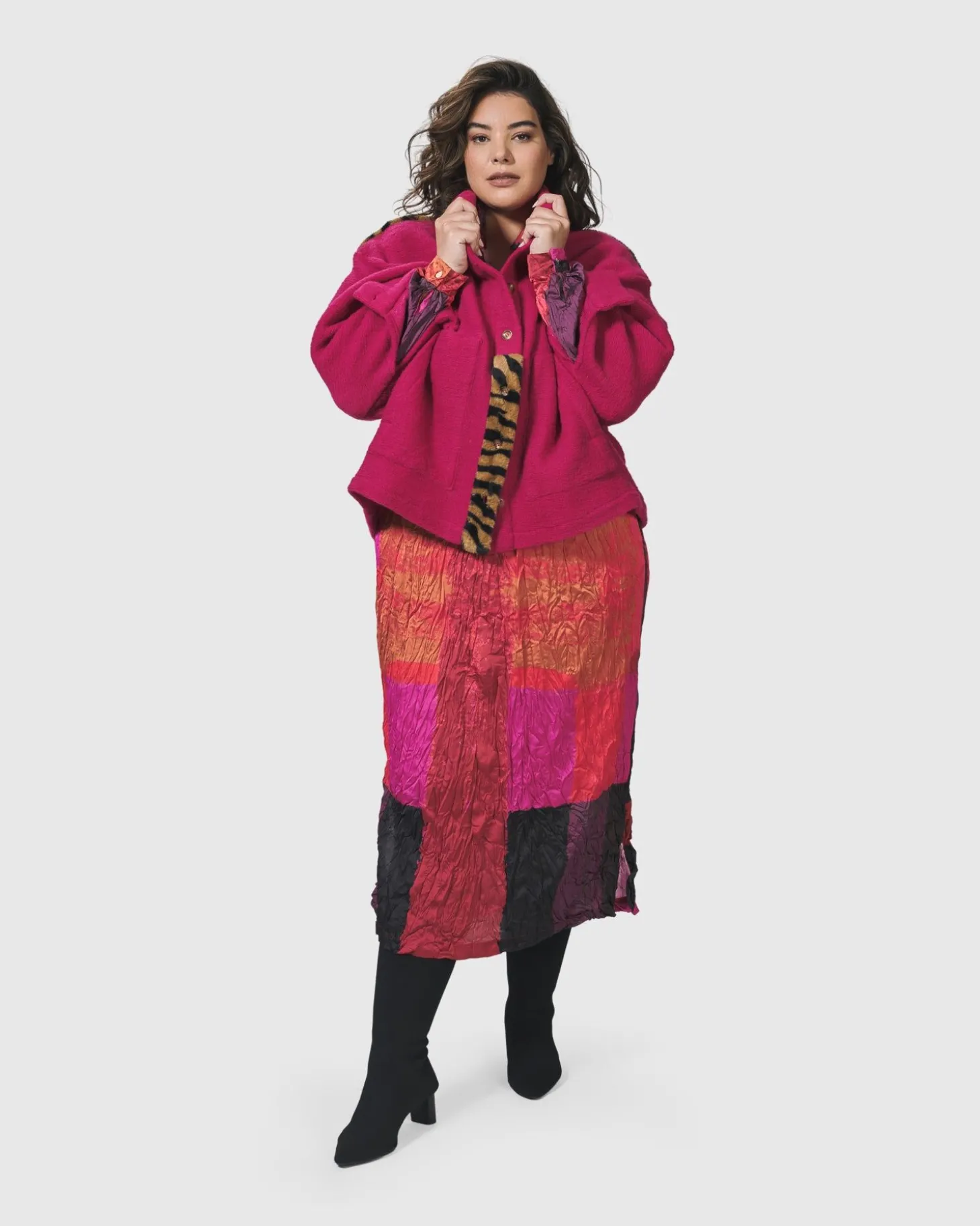 Women Alembika Sunset Strip Shirt Dress, Magenta