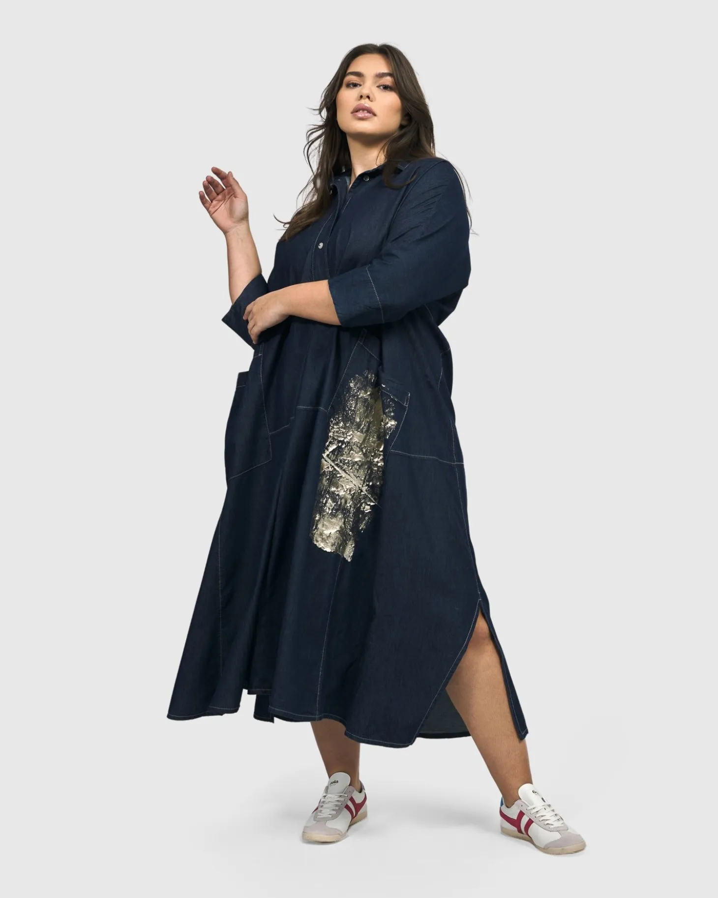 Women Alembika Tacoma Trapeze Dress, Denim