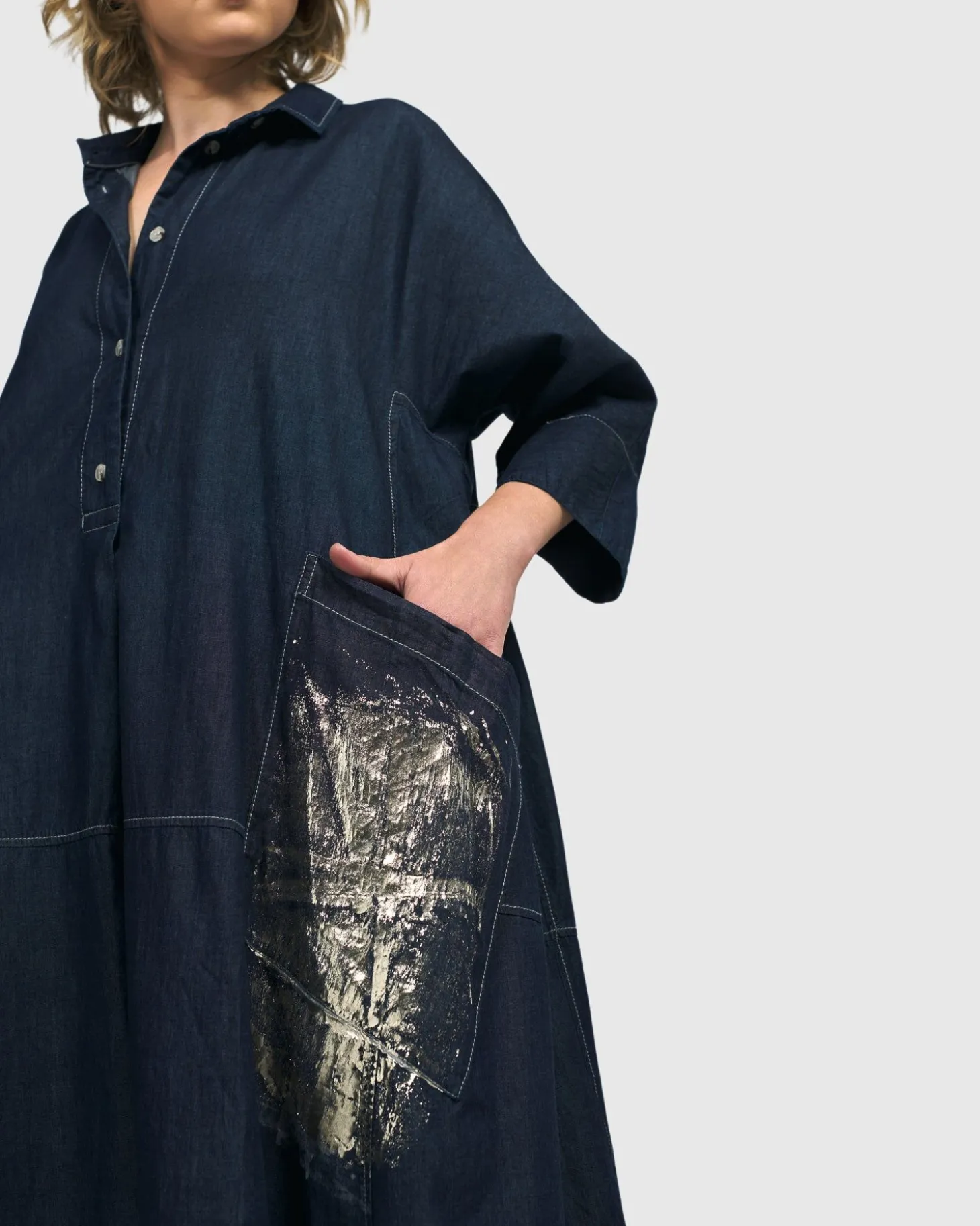 Women Alembika Tacoma Trapeze Dress, Denim