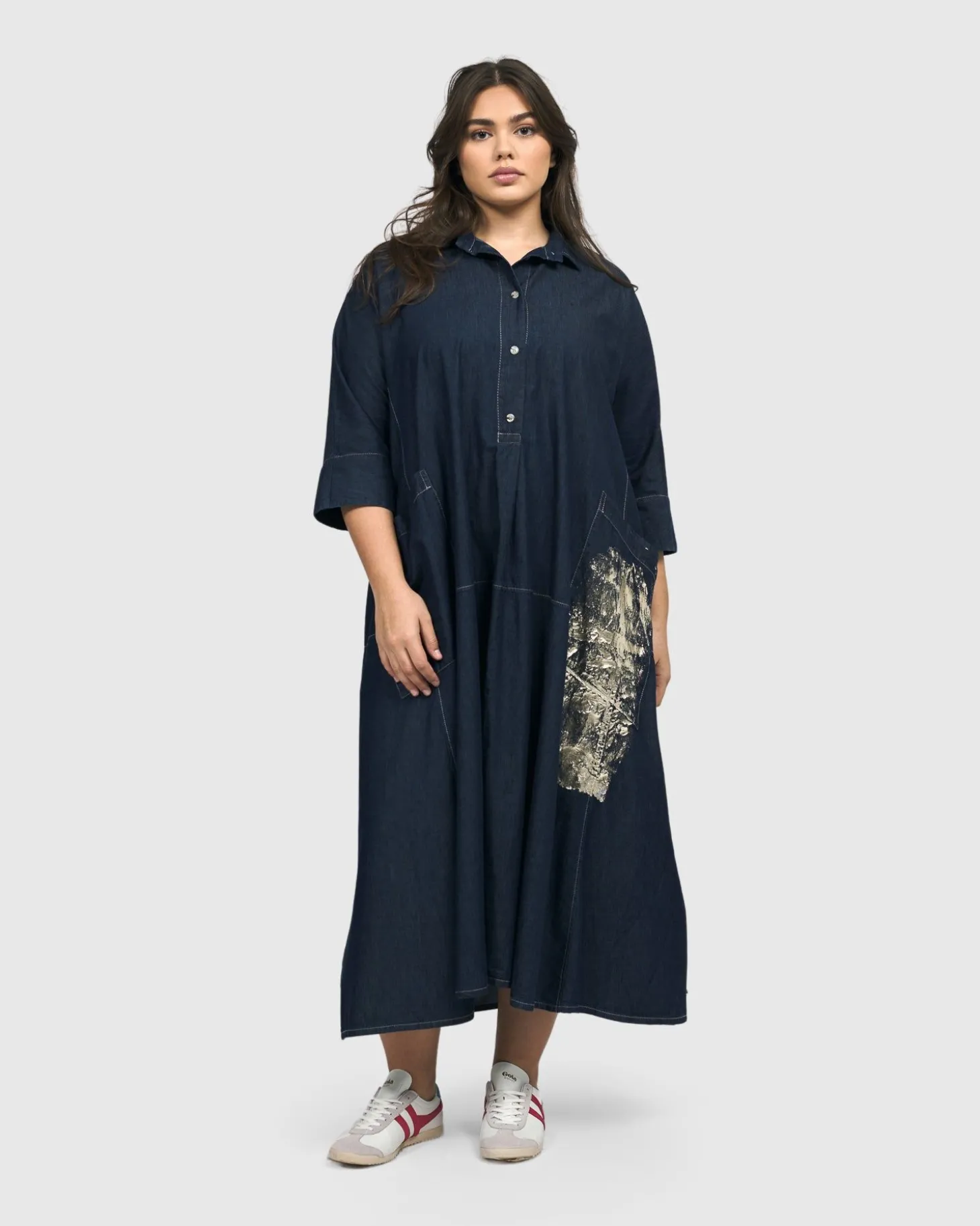 Women Alembika Tacoma Trapeze Dress, Denim
