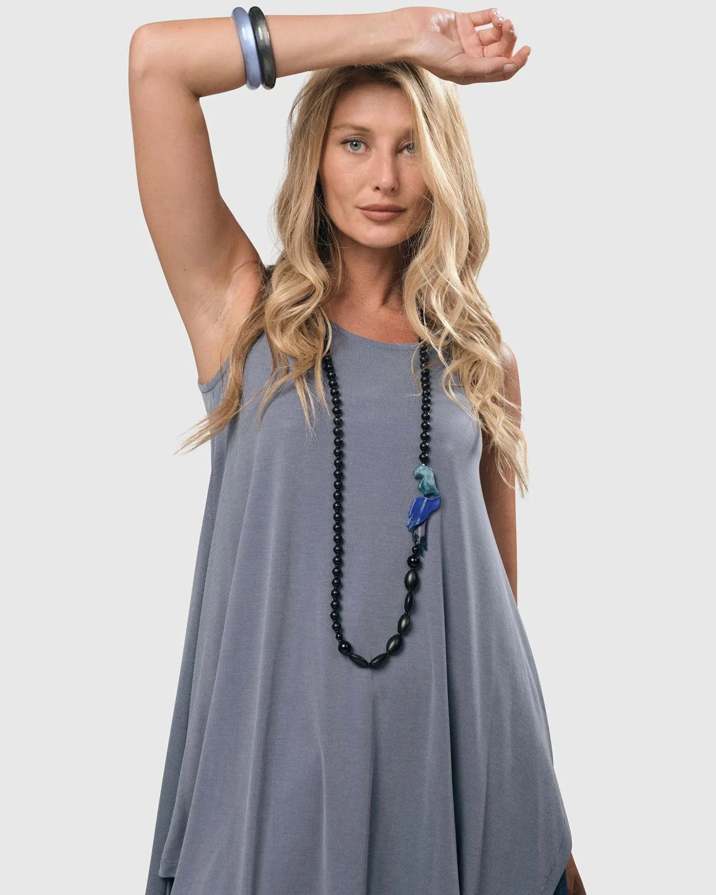 Women Alembika Tahiti Bird Bead Necklace, Blue