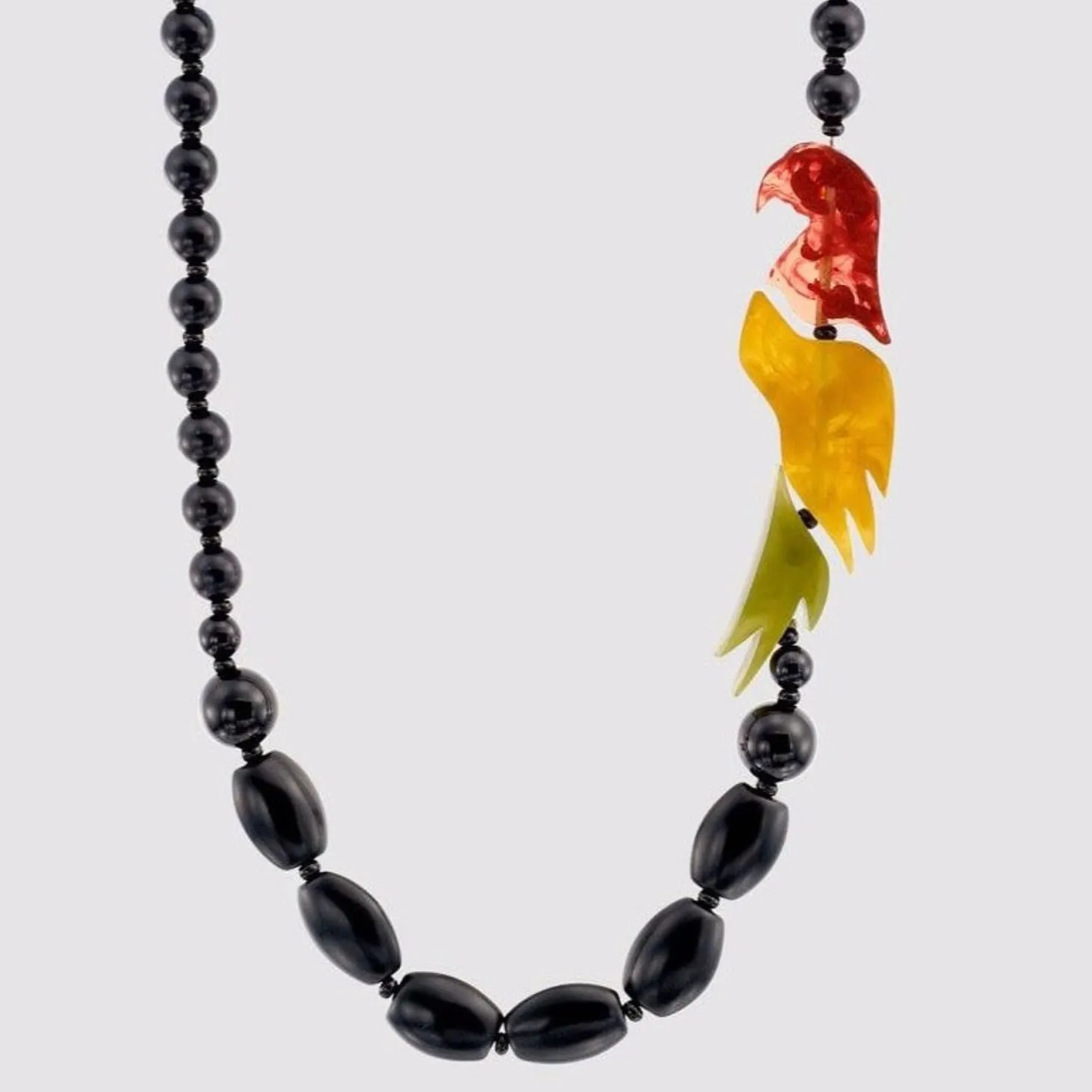 Women Alembika Tahiti Bird Bead Necklace, Multi/Black