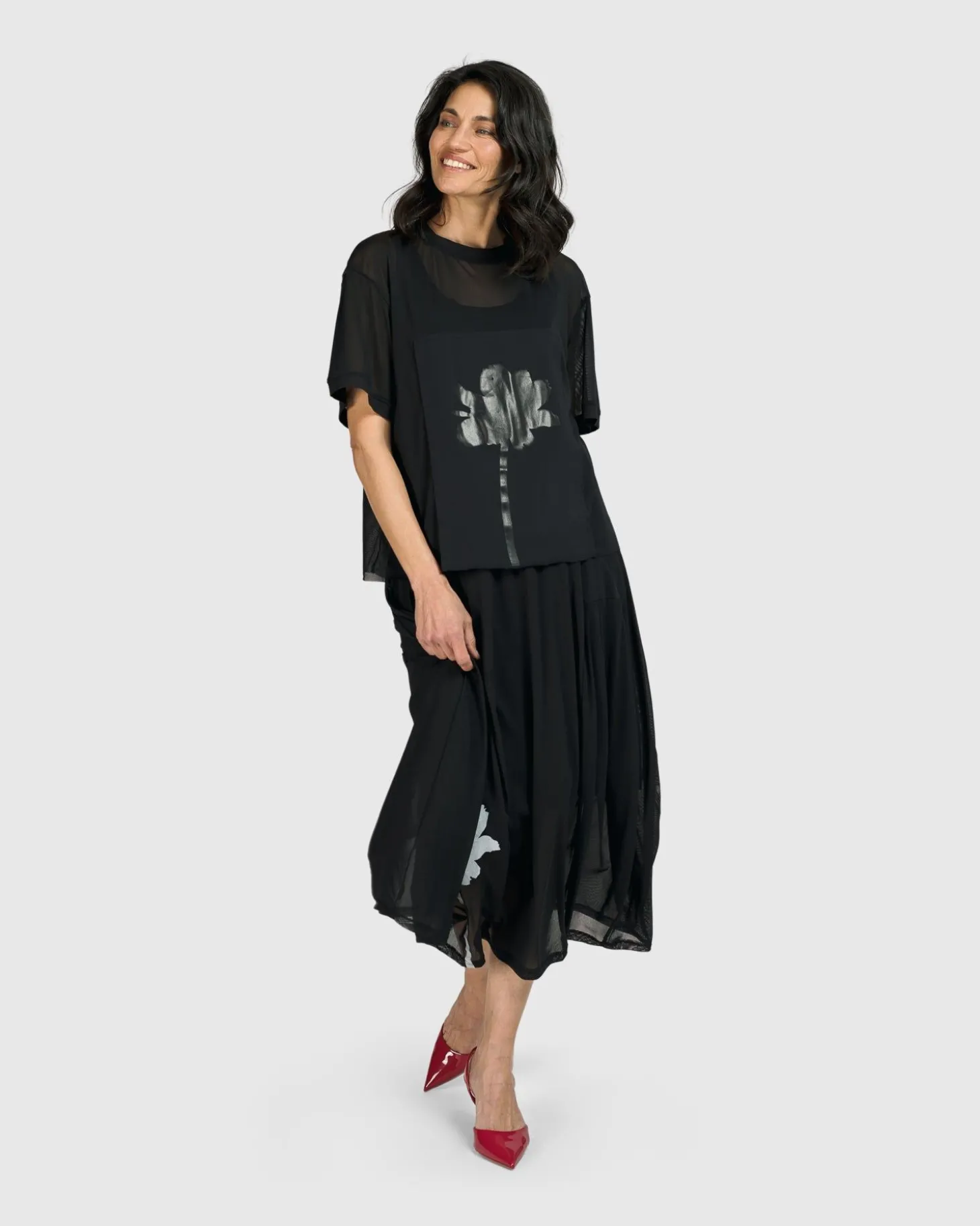 Women Alembika Tekbika Antoinette Flared Cocoon Skirt, Tulle