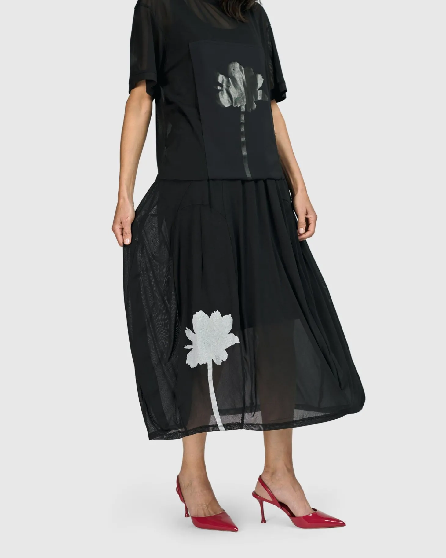 Women Alembika Tekbika Antoinette Flared Cocoon Skirt, Tulle