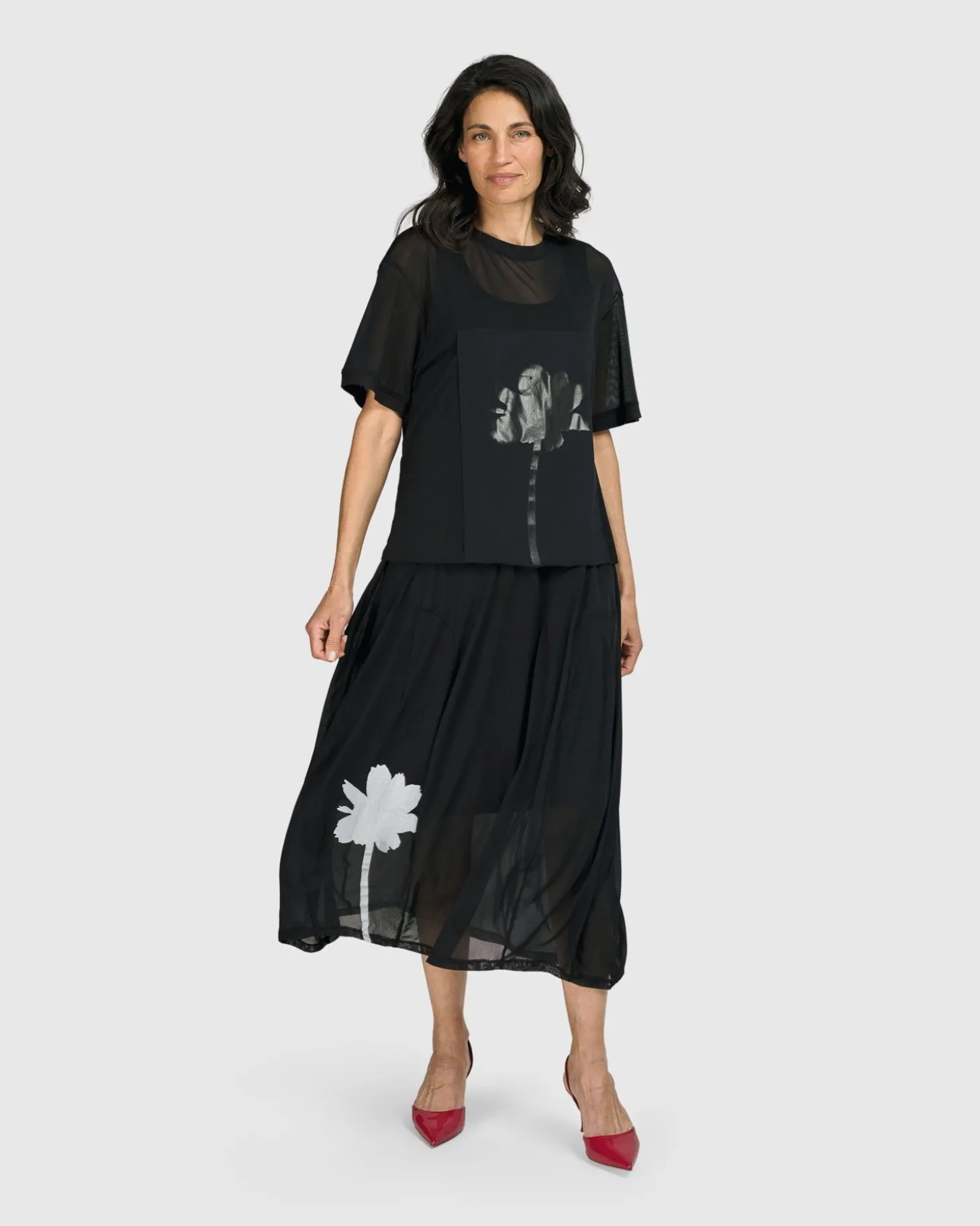 Women Alembika Tekbika Antoinette Flared Cocoon Skirt, Tulle