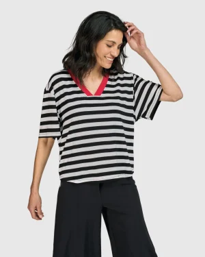 Women Alembika Tekbika Baudelaire Day Tee, Stripes